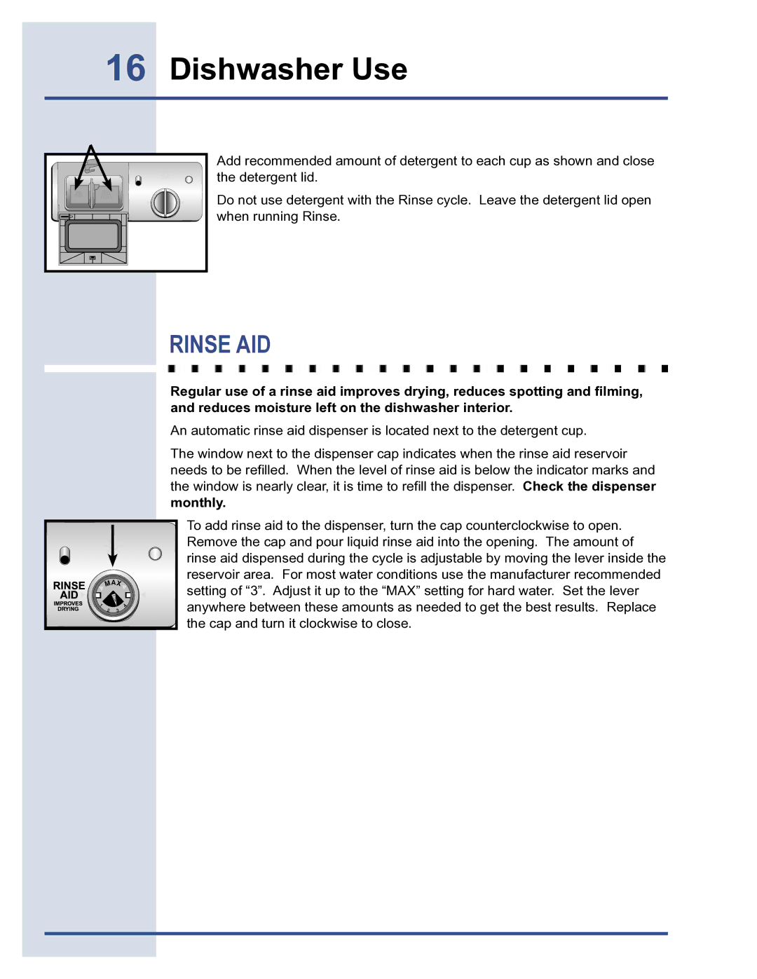 Electrolux 6919941 manual Rinse AID 