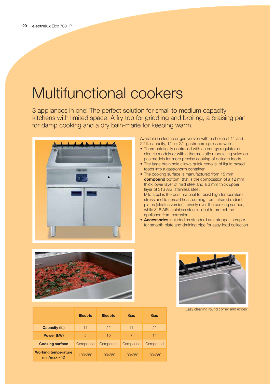 Electrolux 700HP manual Multifunctional cookers 