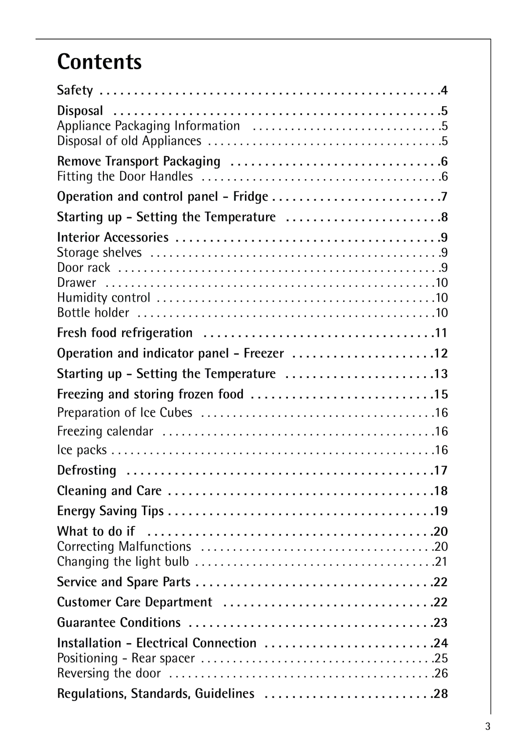 Electrolux 70318-5 KG user manual Contents 