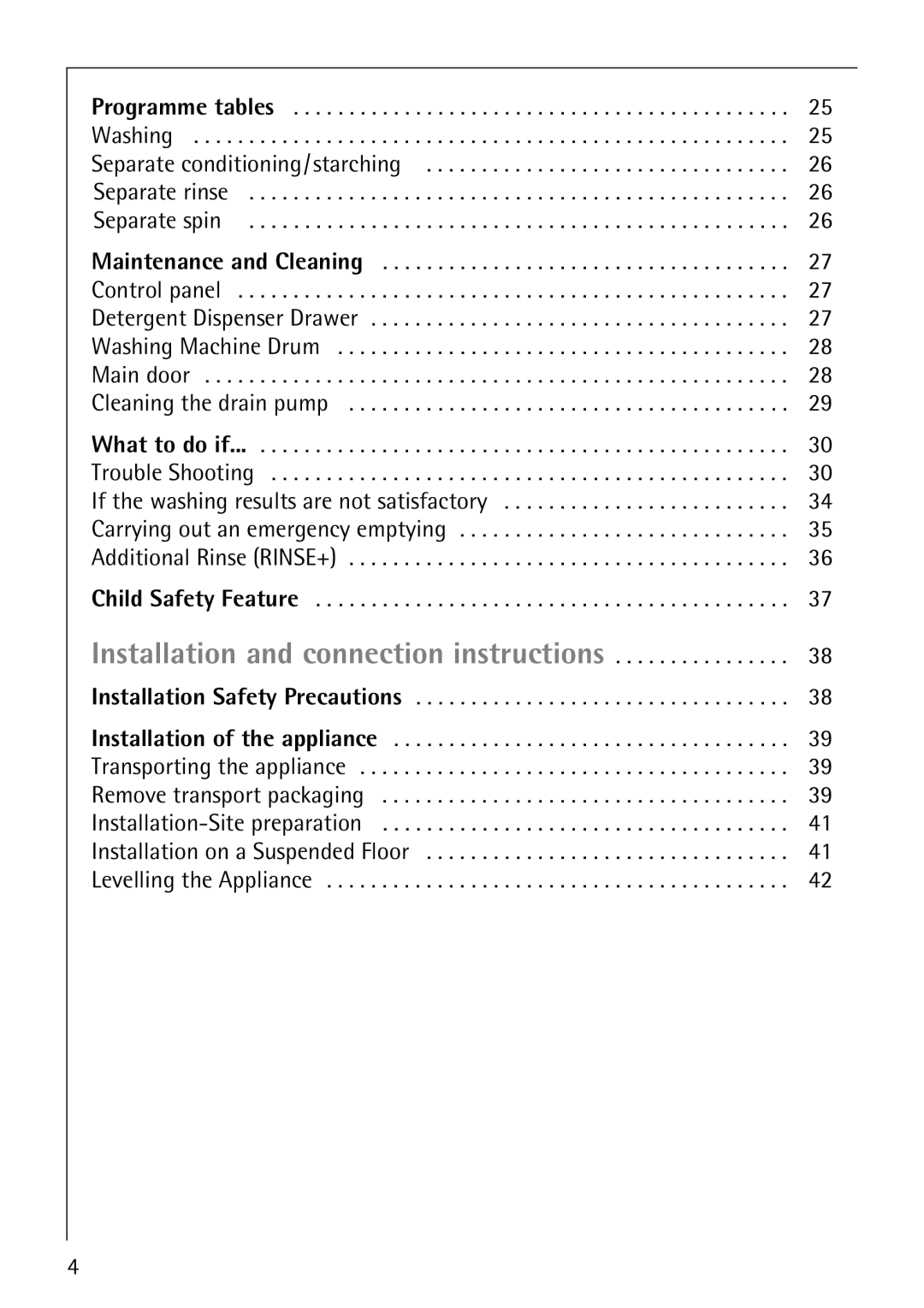 Electrolux 72630 manual Installation and connection instructions 