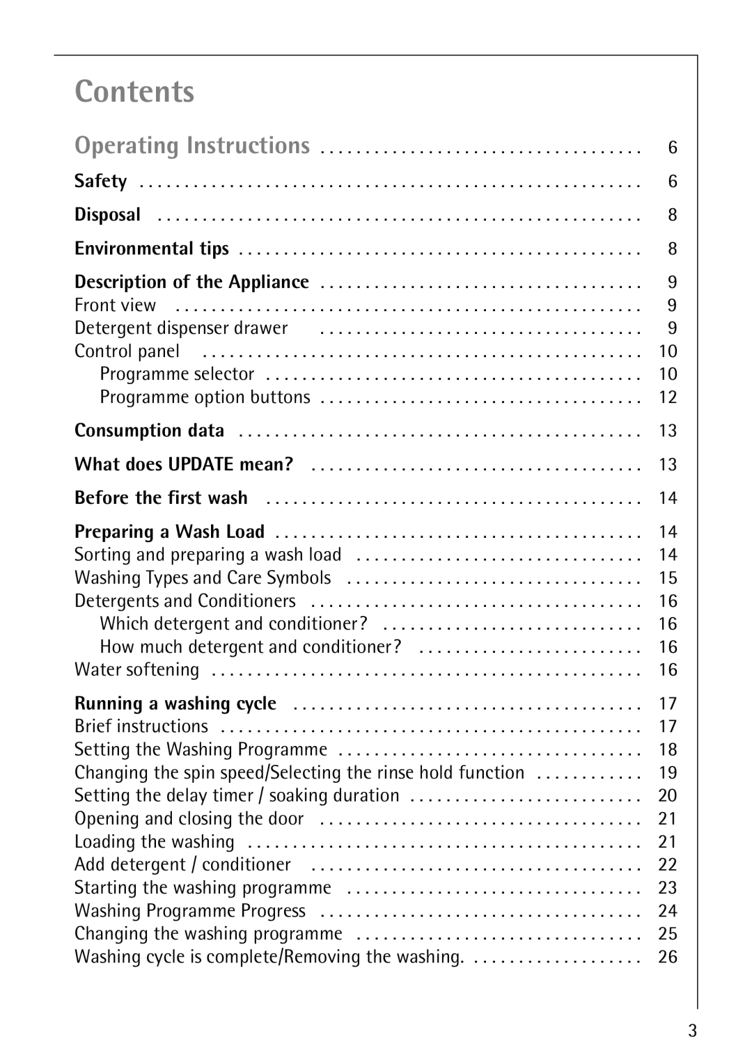 Electrolux 72640 manual Contents 