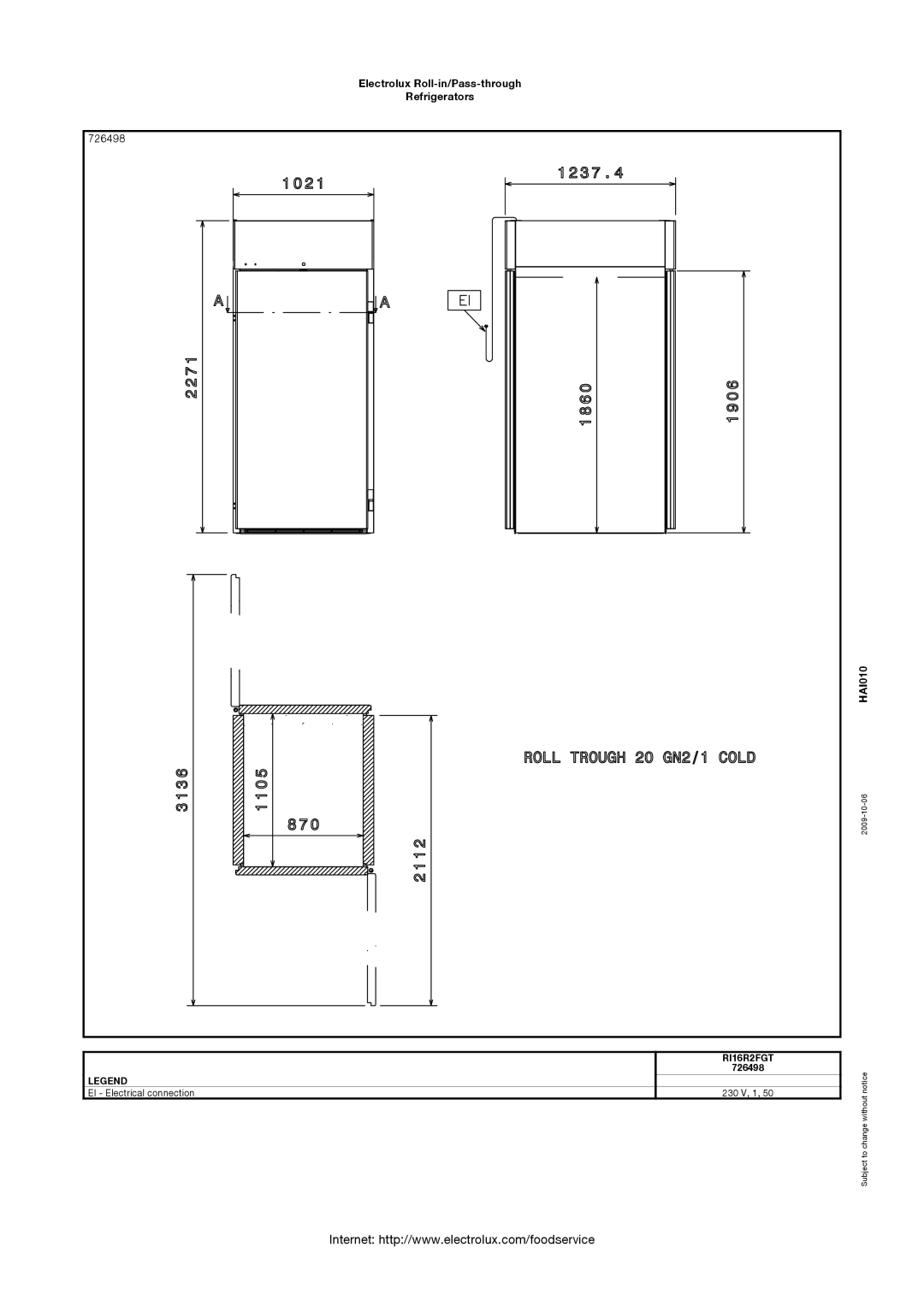 Electrolux RI16R1G, 726497, 726869, 732054, RI27R2F, RI16R2FGT, RI16R2FT, RI16R1F manual 726498 