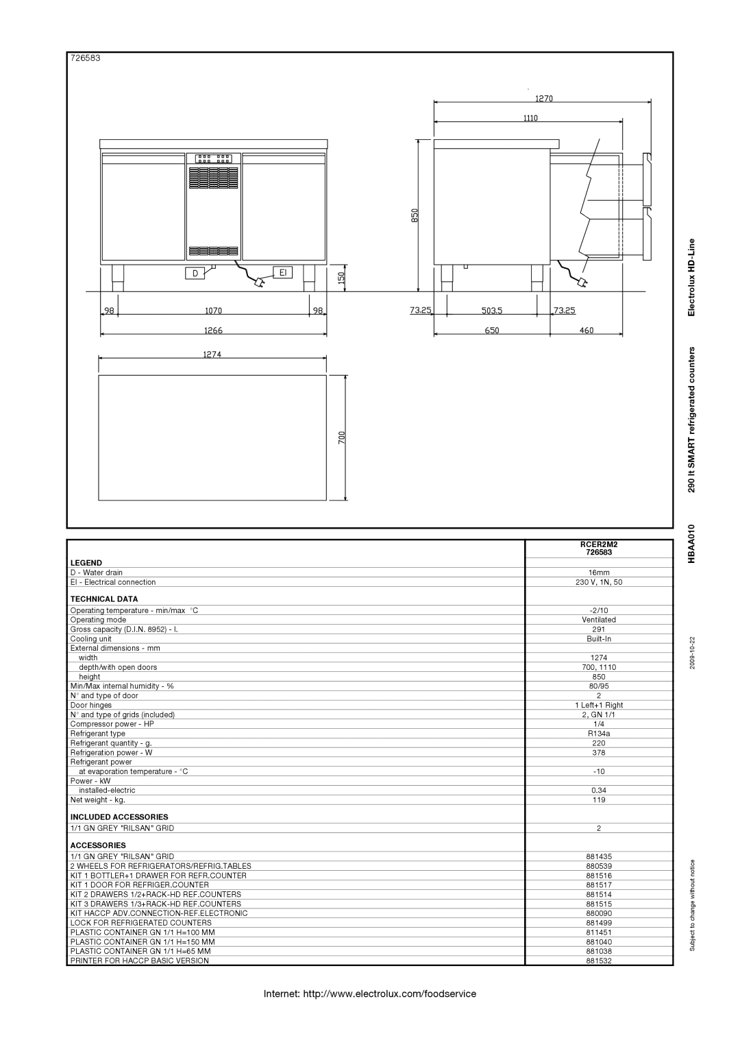 Electrolux 726583, RCER2M2 manual HBAA010 