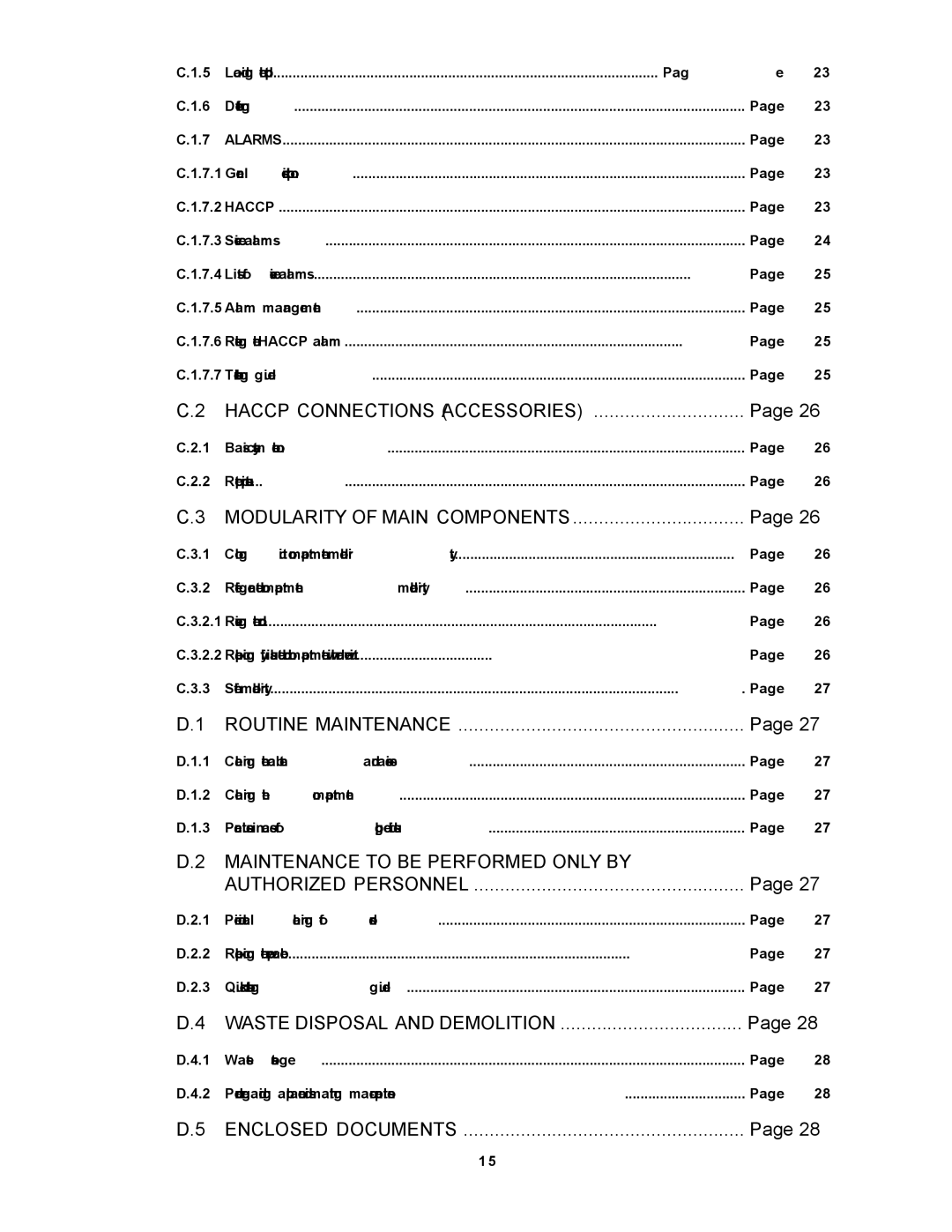 Electrolux 726682, 726683, 736684, 726686, 726685 manual Haccp Connections Accessories 