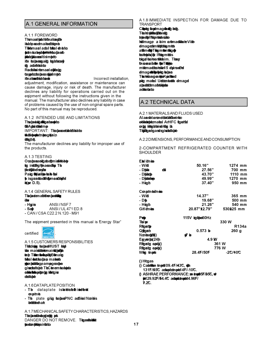 Electrolux 736684 manual Foreword, Intended USE and Limitations, Testing, General Safety Rules, CUSTOMER’S Responsibilities 