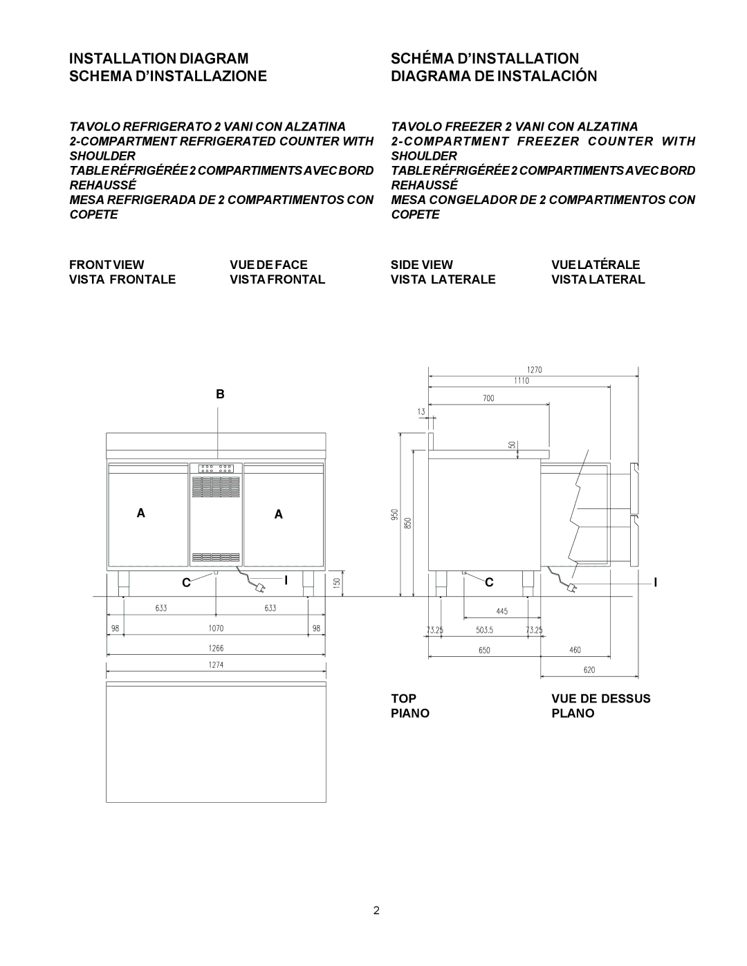 Electrolux 736684, 726682, 726683, 726686, 726685 manual ICI TOP VUE DE Dessus Piano Plano 