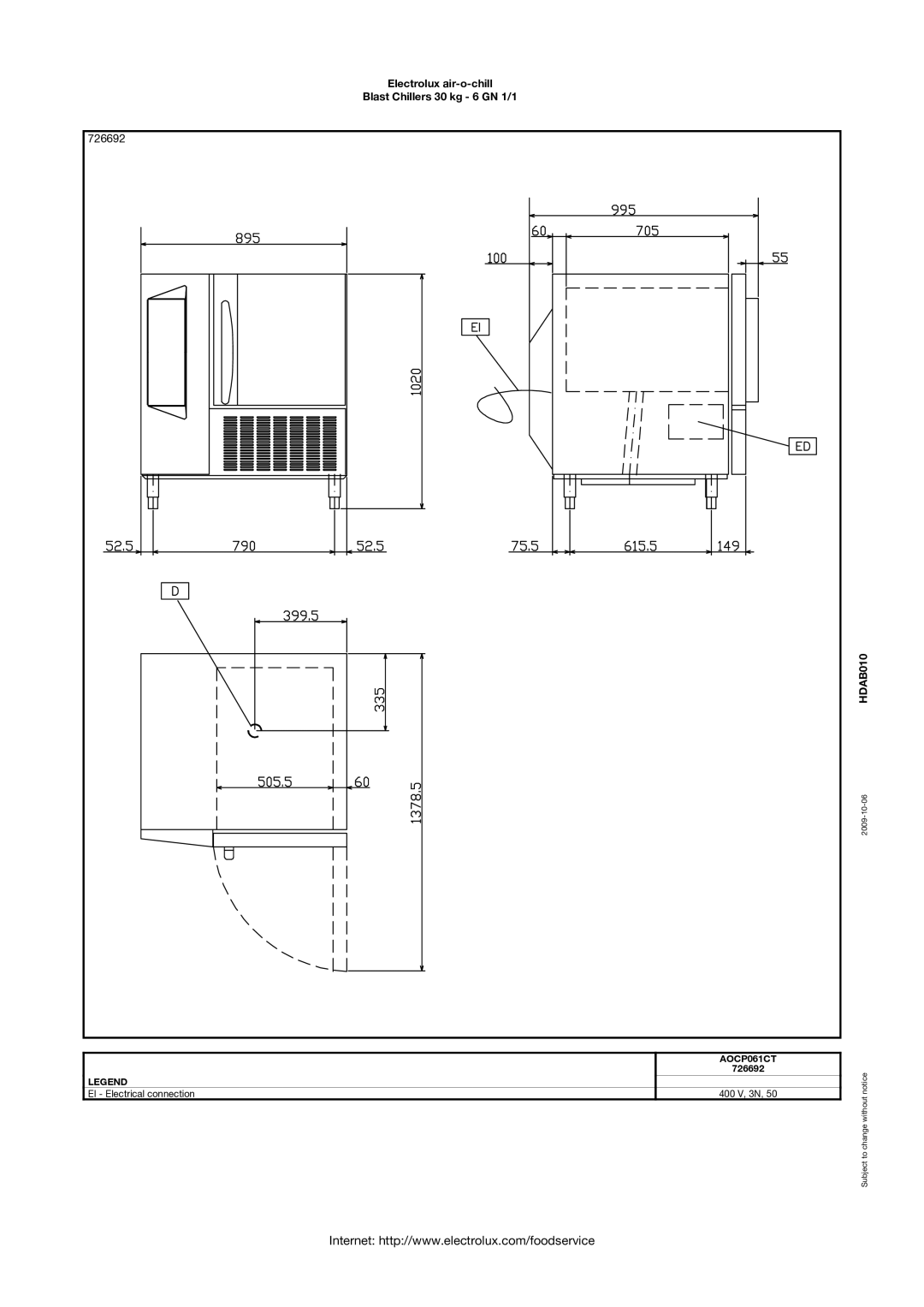 Electrolux AOCP061CT, 726691, 6 GN 1/1 manual 726692 