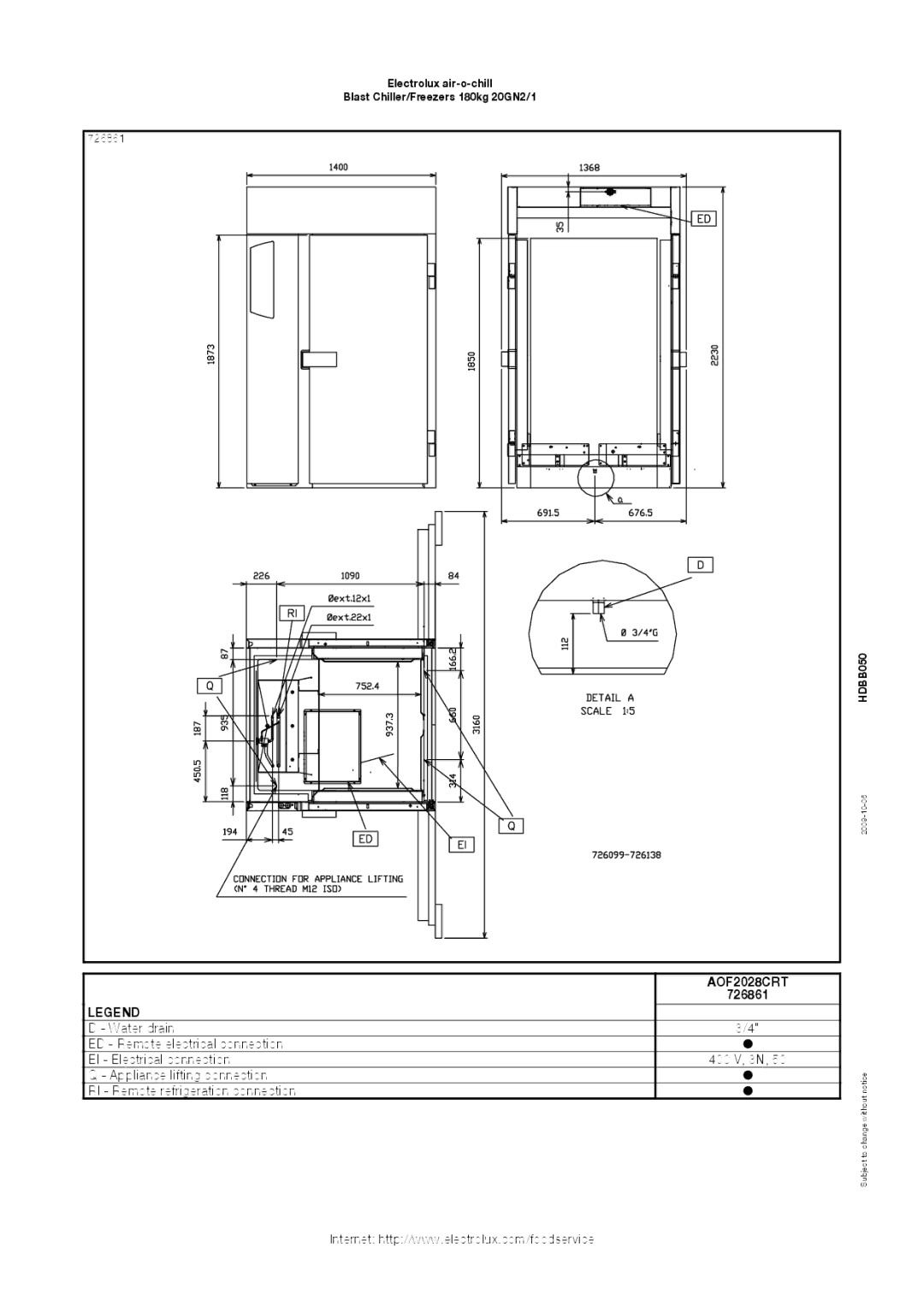 Electrolux AOF2028CRD, 726861, 726860, 726859, AOFP2028CR, AOF2028CRT manual Electrolux air-o-chill 