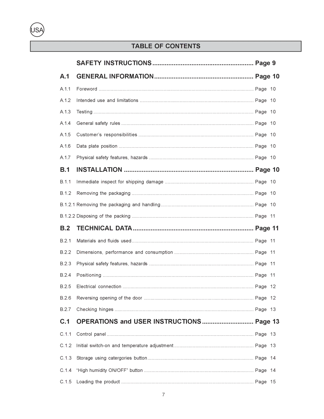 Electrolux RI93RE1FEU, 727027, 727028, RI17RE1FU manual Table of Contents Safety Instructions General Information 