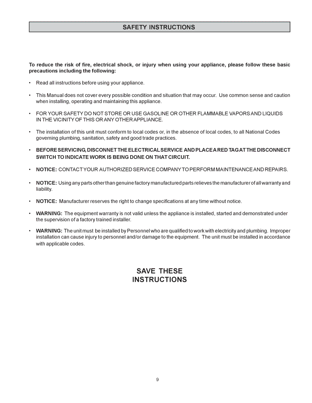 Electrolux 727028, 727027, RI17RE1FU, RI93RE1FEU manual Save These Instructions 