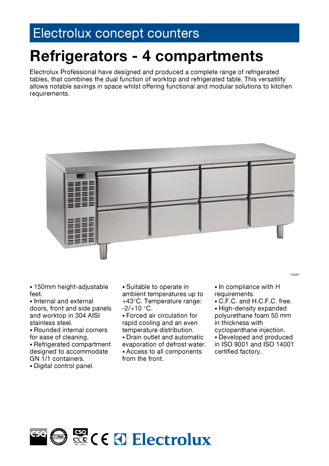 Electrolux 728243, 727107, 728245, 728246, 728244, HB2P4C, HB4PNT, HB8C, HB3P2C manual Refrigerators 4 compartments 