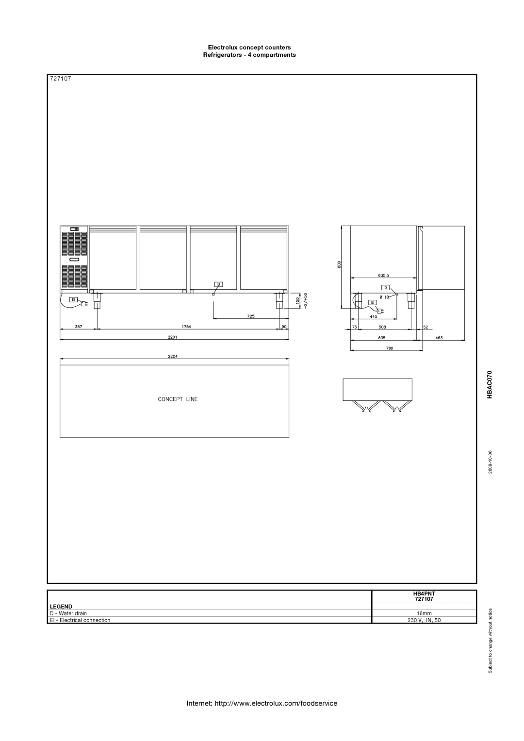 Electrolux 728244, 727107, 728243, 728245, 728246, HB2P4C, HB4PNT, HB8C, HB3P2C manual 2009-10-06 