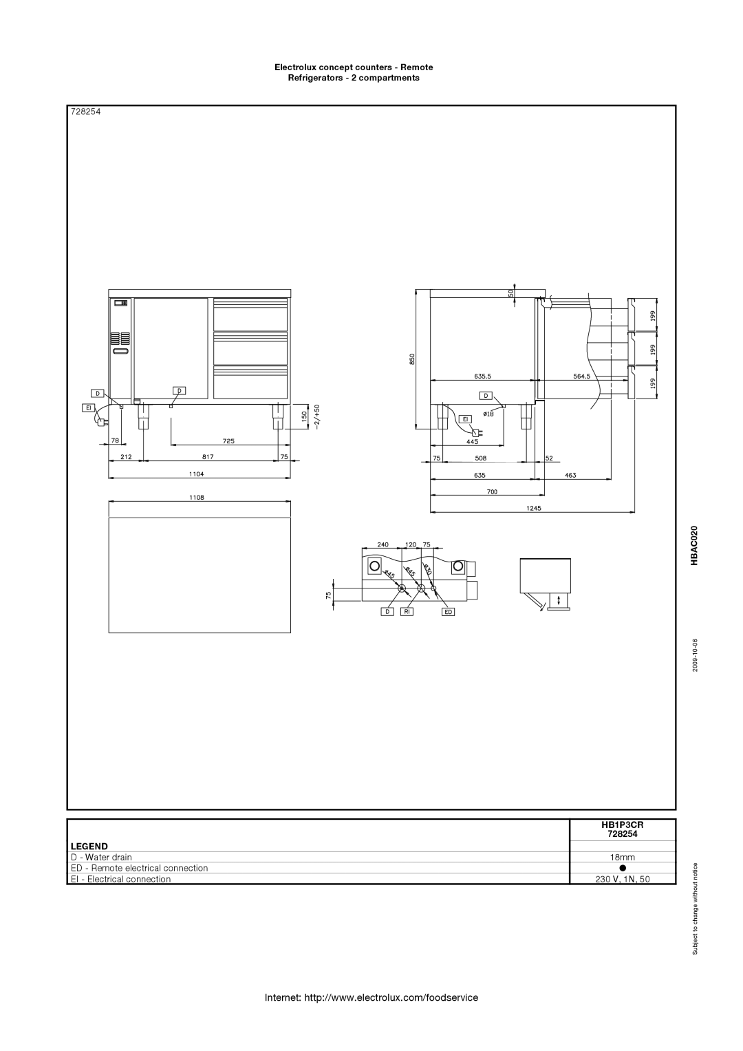 Electrolux 728254, 728247, 728248, 727108, 728259, HB1P2CR, HB1P3CR, HB4CR, HB2PR, HBAC020, HB2PNTR manual 