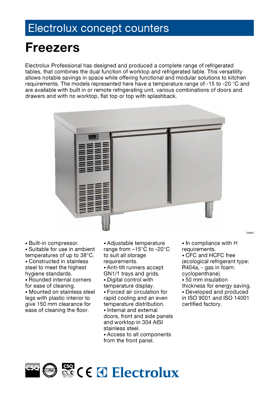 Electrolux 728636, 728304, 728635, 728305, RCHBF1P2C, RCHBF2P2C, RCHBF3P manual Freezers 