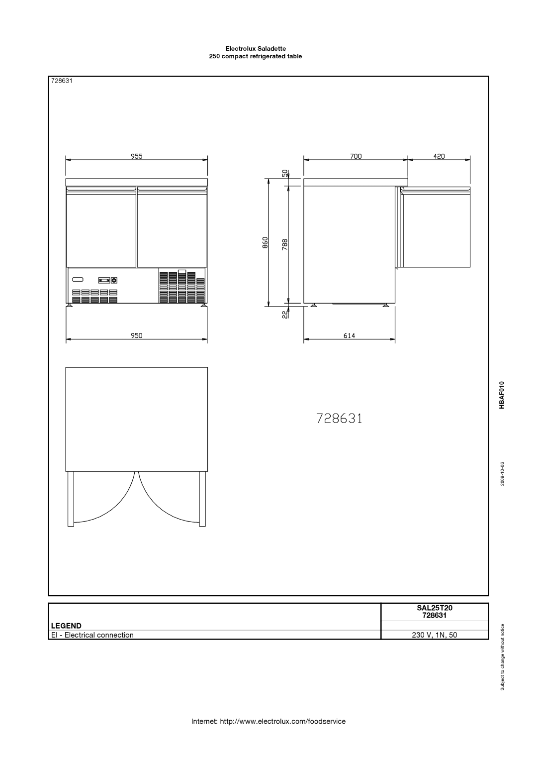 Electrolux 728631, 728634, 728633, 728632, 728630, 728629, SAL25T04, SAL25T12, SAL25N20, SAL25N12, SAL25N04 manual SAL25T20 