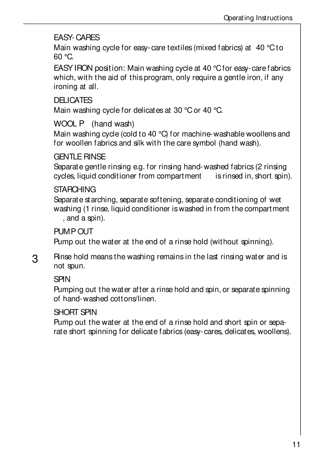 Electrolux 74335 manual Wool P hand wash 