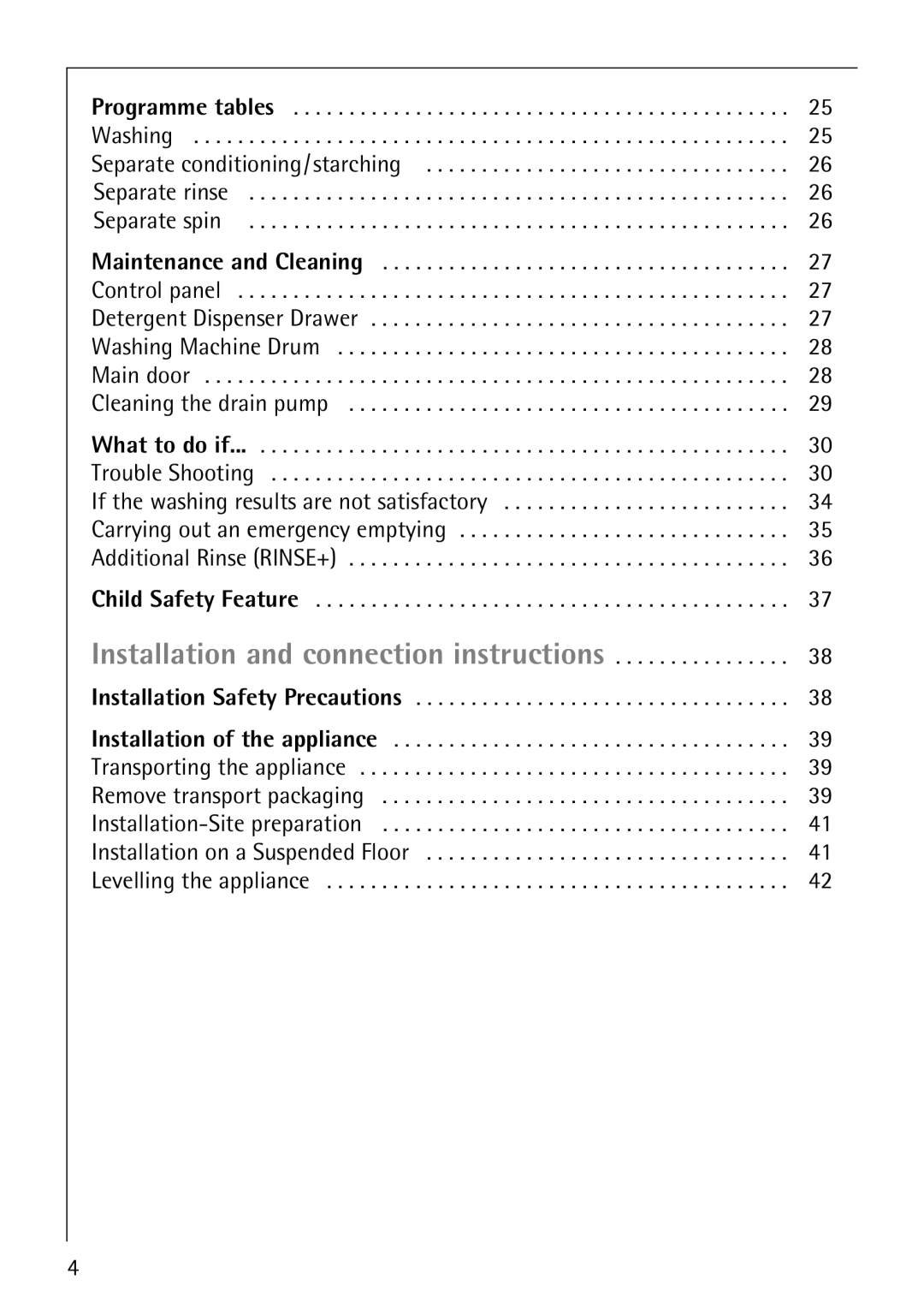 Electrolux 74630 manual Installation and connection instructions, Installation Safety Precautions 