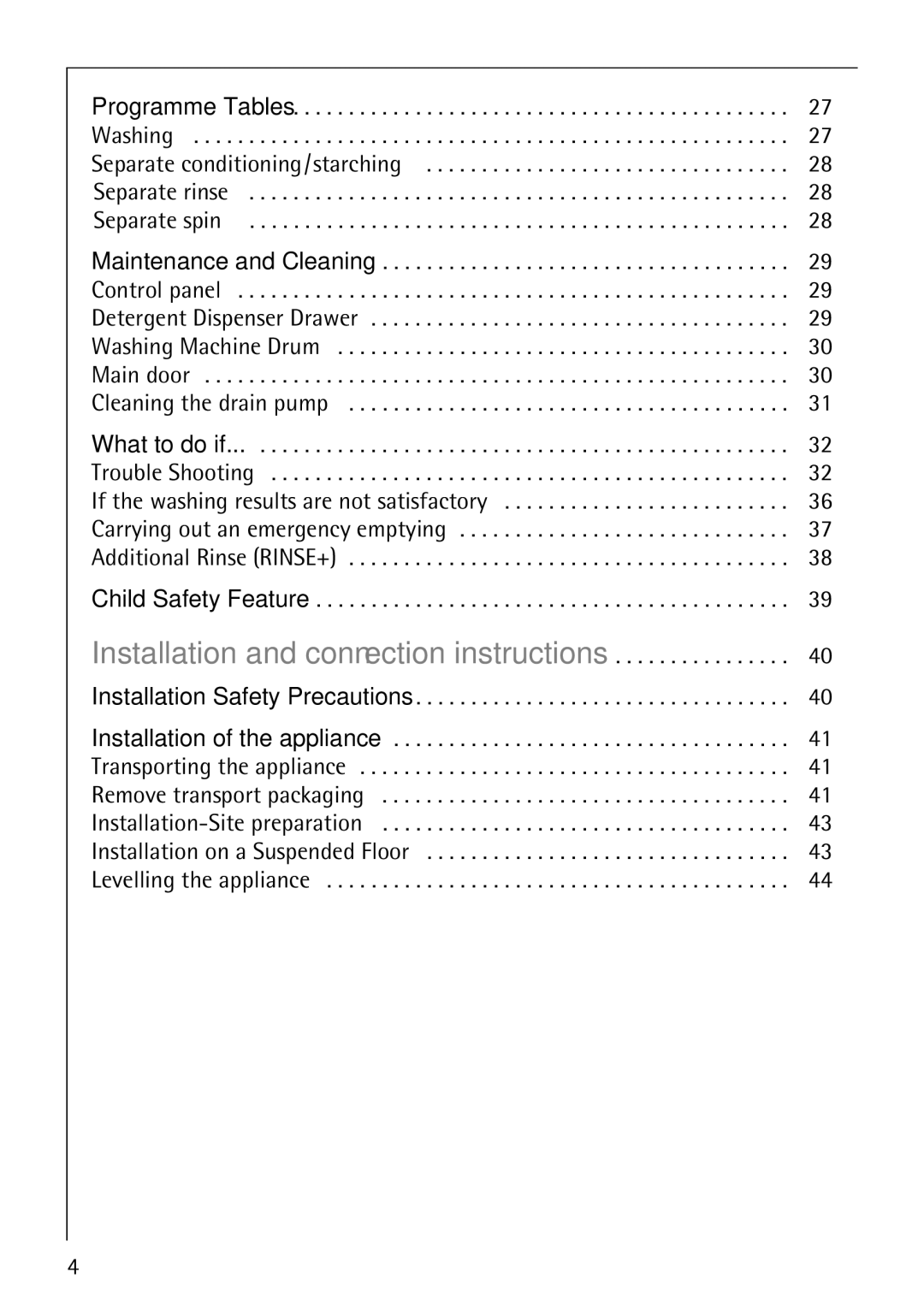 Electrolux 74640 manual Installation and connection instructions 