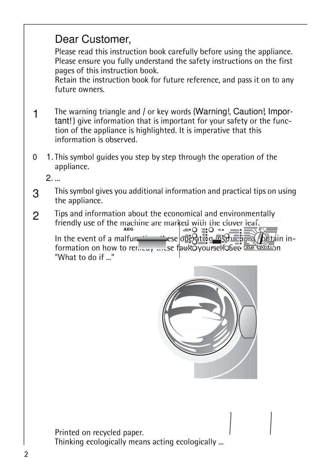 Electrolux 74689 manual Dear Customer, Pages of this instruction book, Future owners, Appliance 