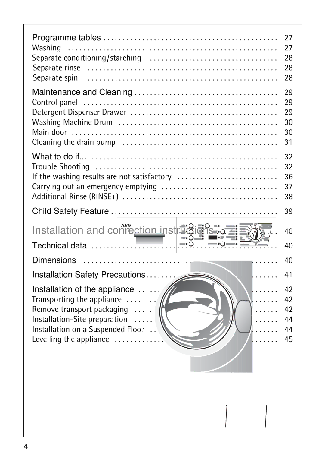 Electrolux 74689 manual Installation and connection instructions 