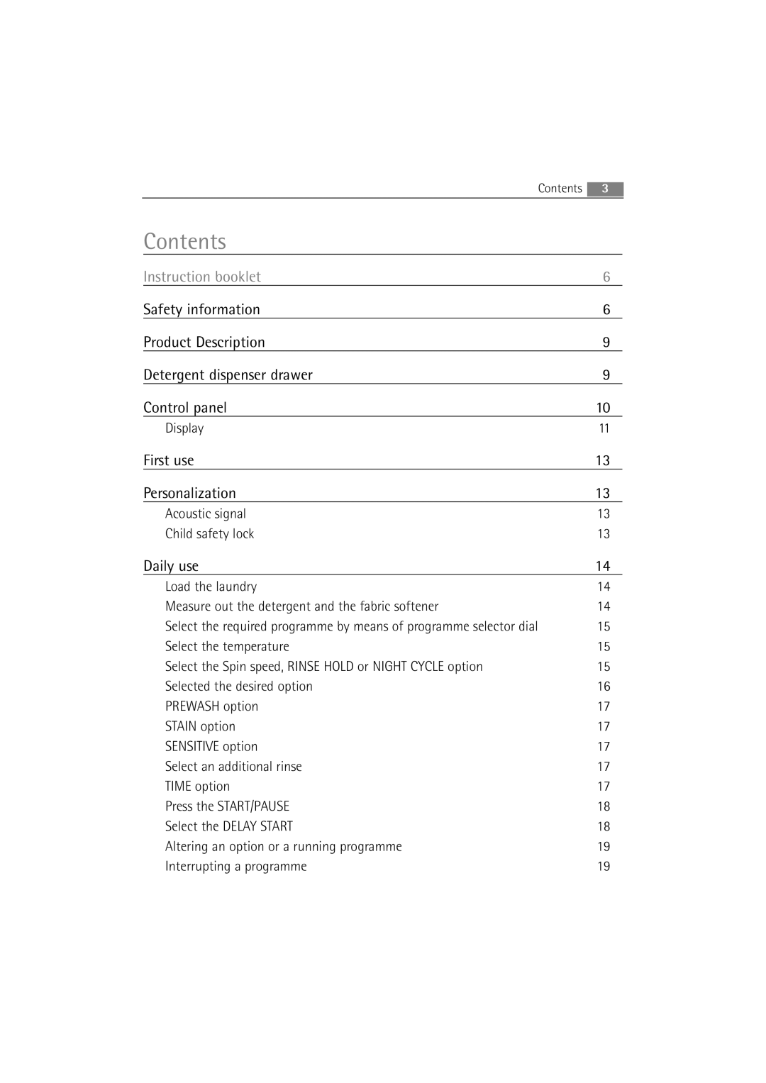 Electrolux 74850 B user manual Contents 