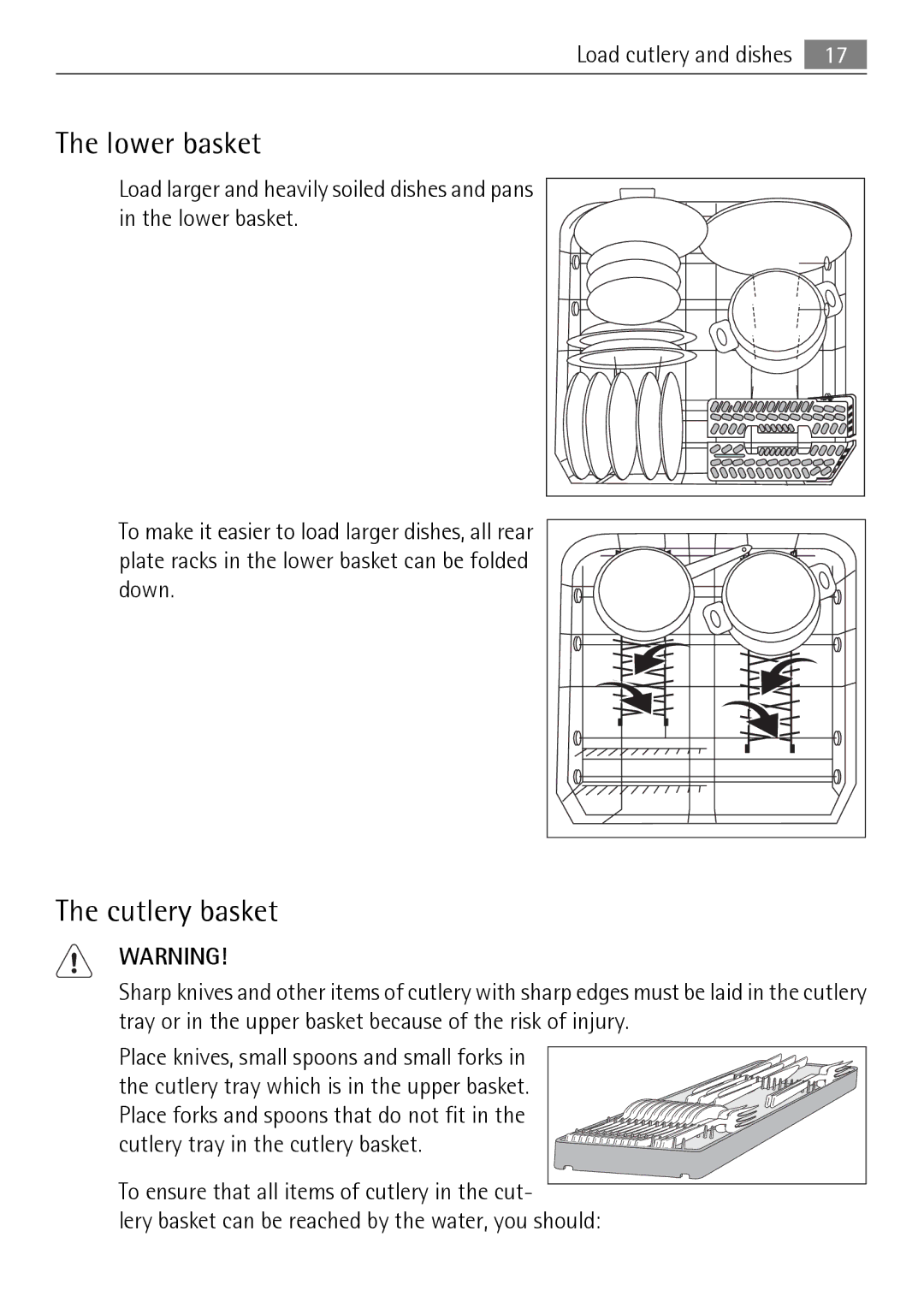 Electrolux 75011 VIL user manual Lower basket, Cutlery basket 