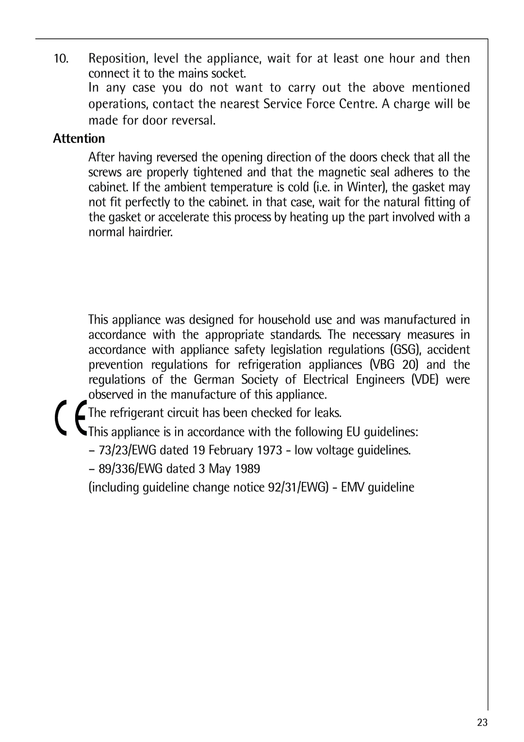 Electrolux 75270 GA user manual Regulations, Standards, Guidelines 