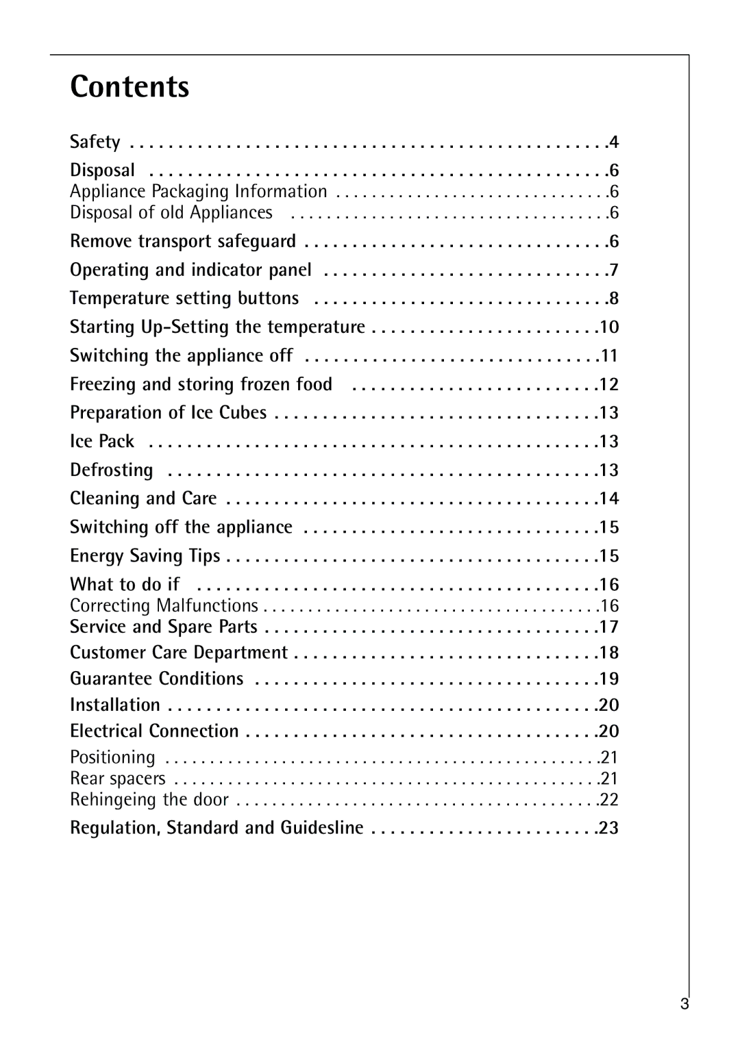 Electrolux 75270 GA user manual Contents 