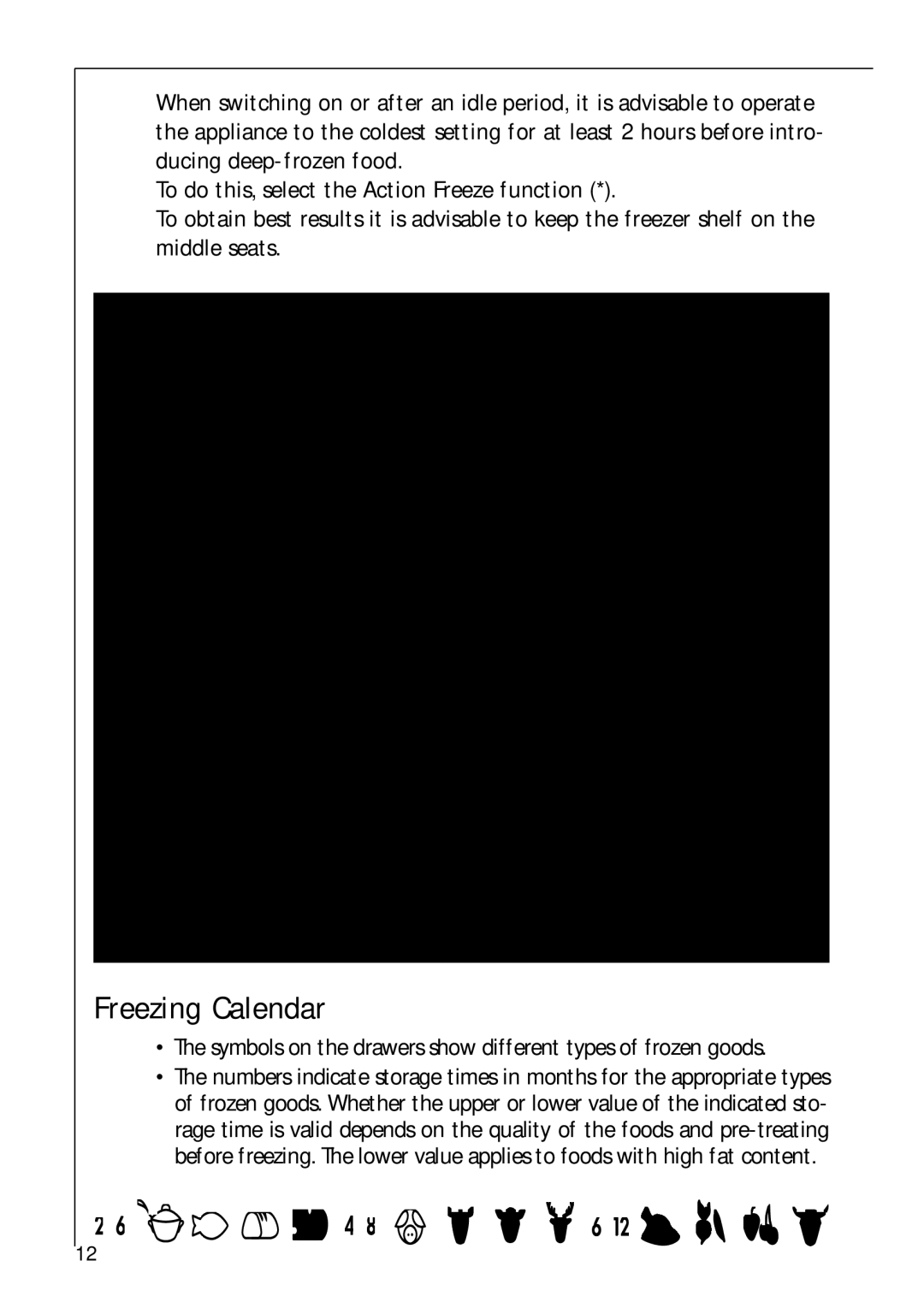 Electrolux 75428-1 DT user manual Using of the Twist&Serve ice maker, Freezing Calendar 