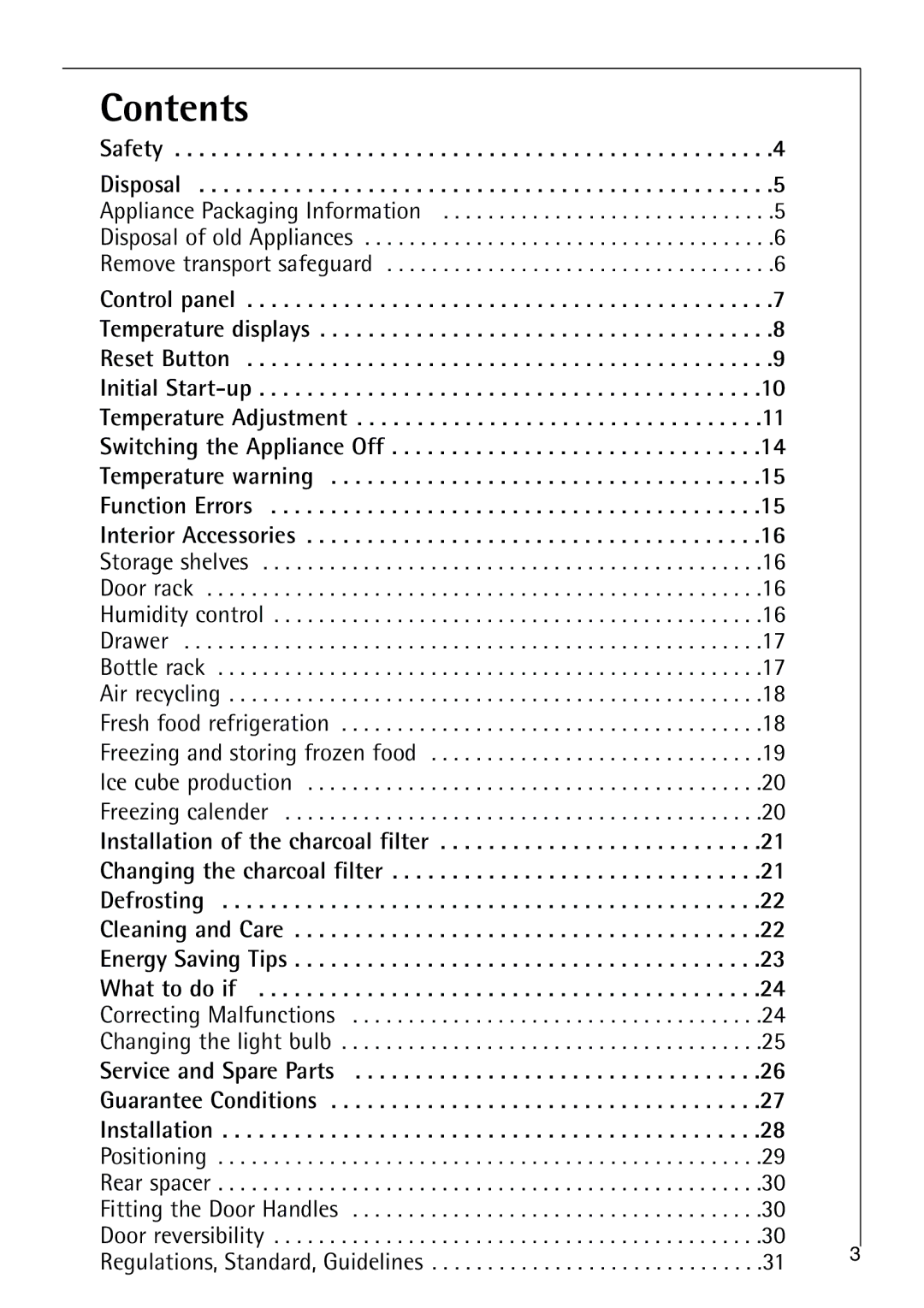 Electrolux 75438 KG user manual Contents 