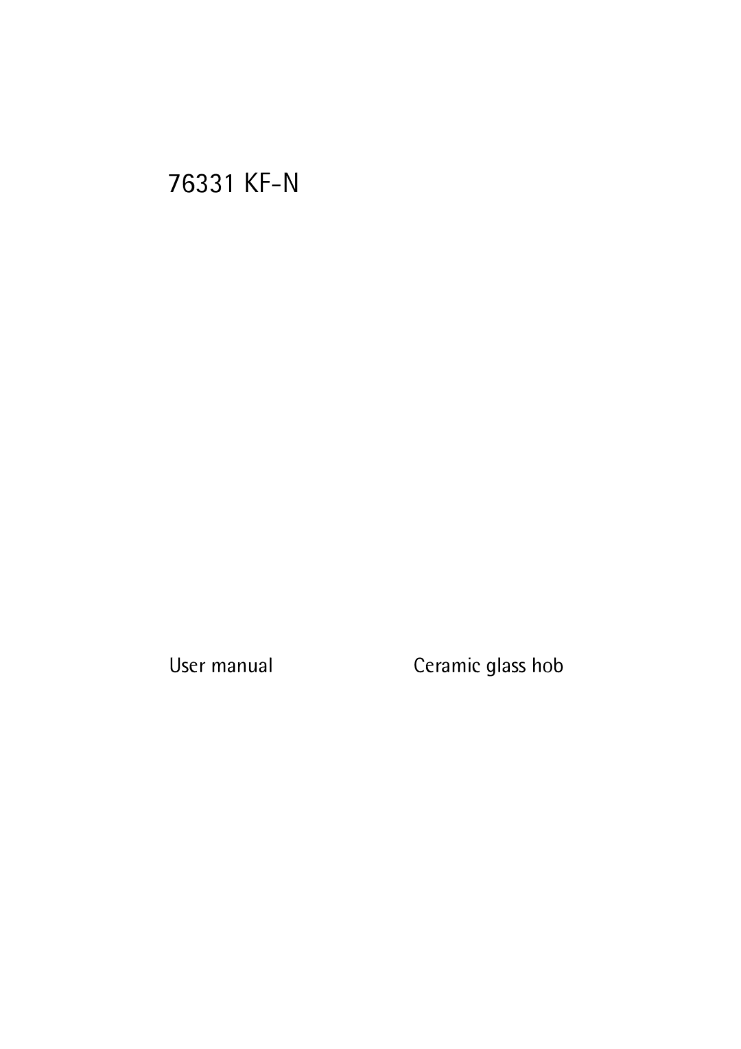 Electrolux 76331 KF-N user manual Kf-N 