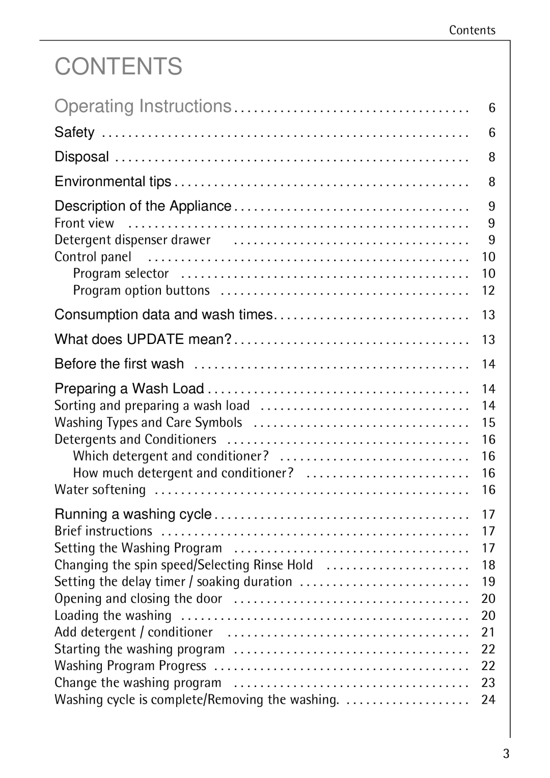 Electrolux 76639 manual Contents 