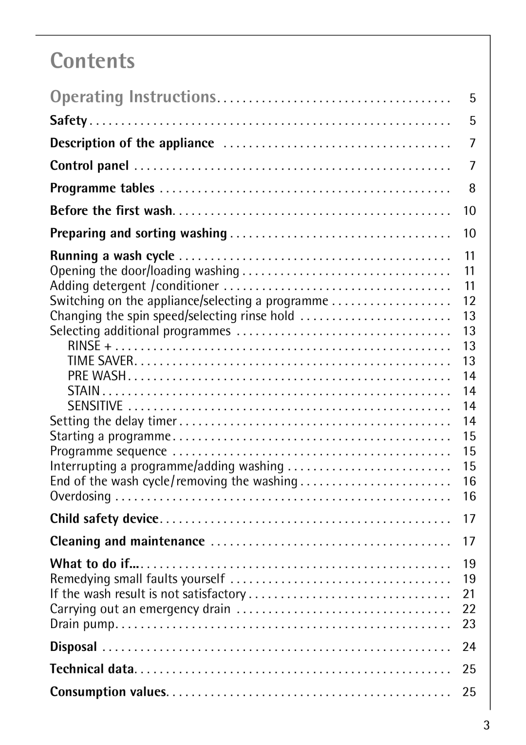 Electrolux 76825 manual Contents 