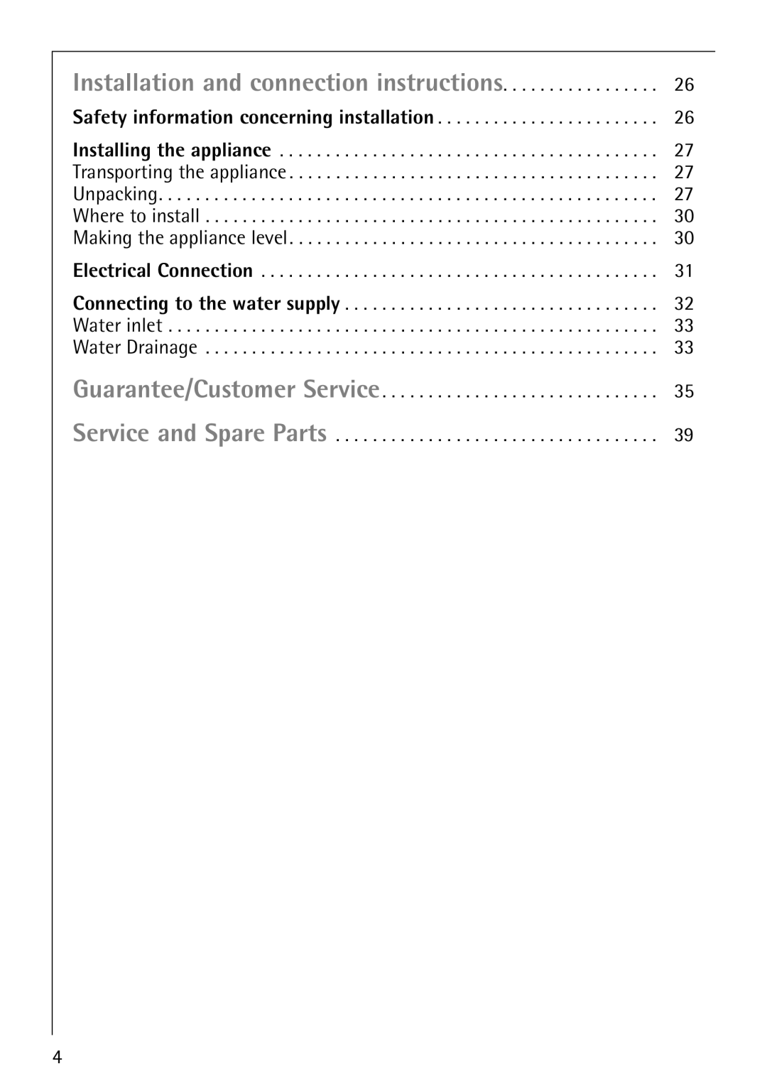 Electrolux 76825 manual Installation and connection instructions, Safety information concerning installation 