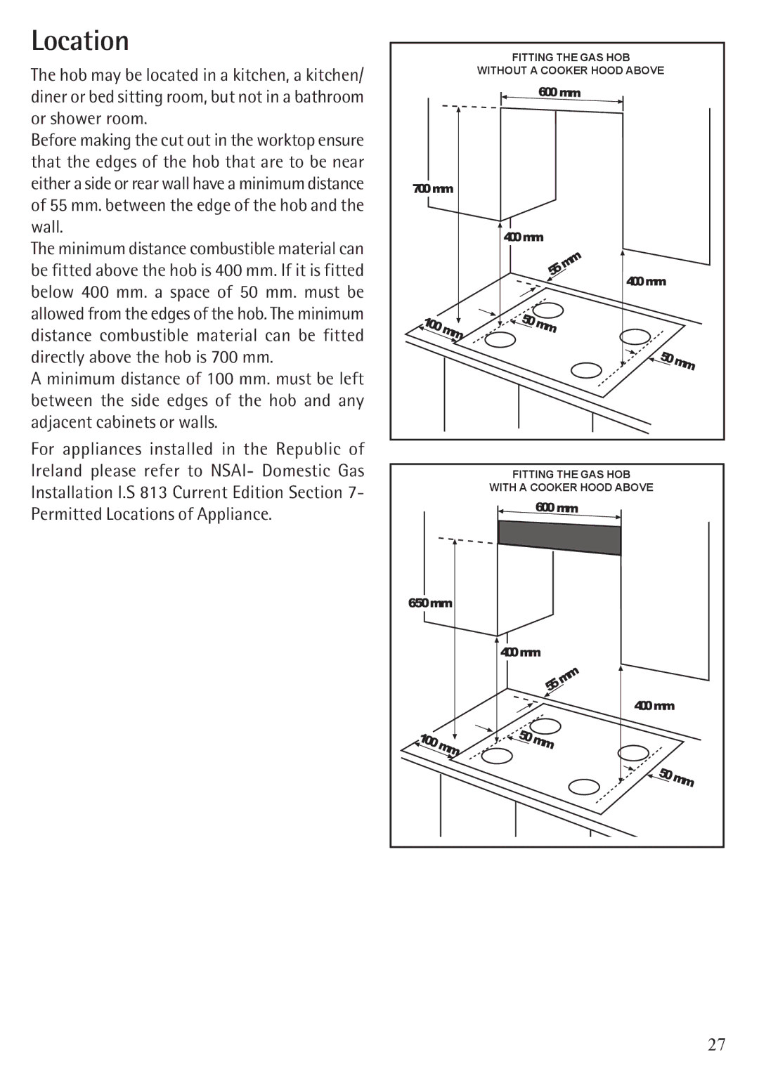 Electrolux 79902G manual Location 