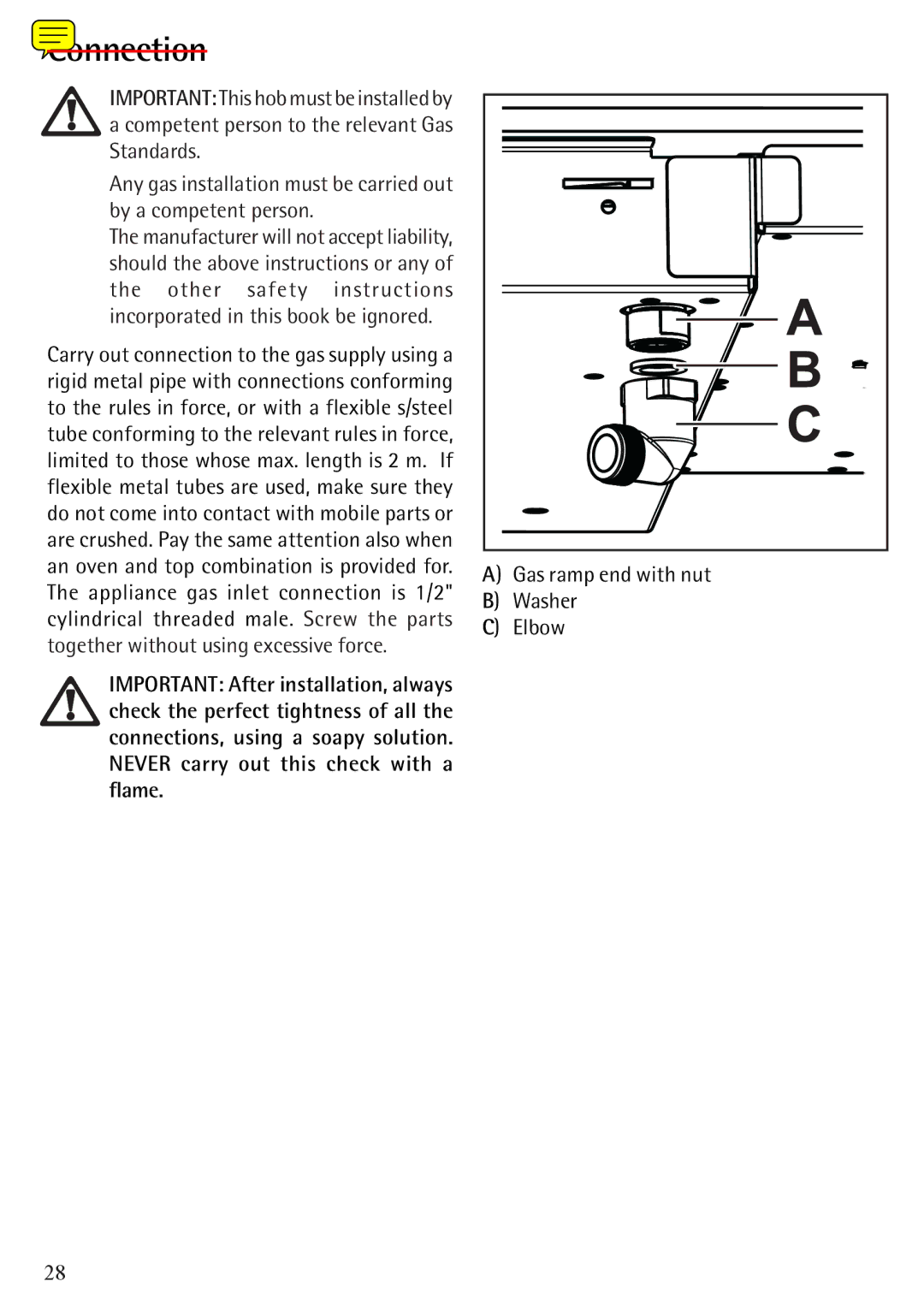 Electrolux 79902G manual Connection 