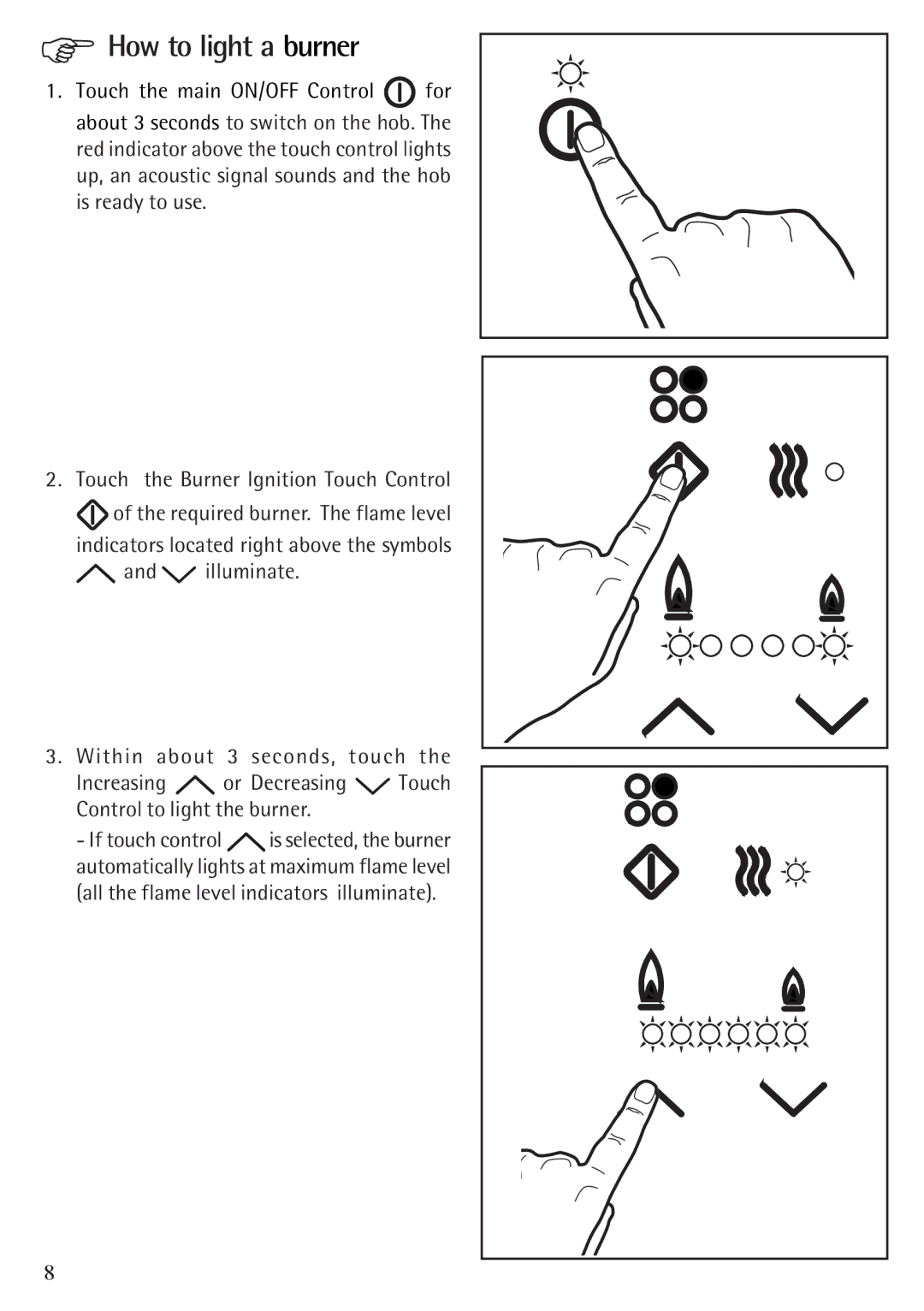 Electrolux 79902G manual How to light a burner 