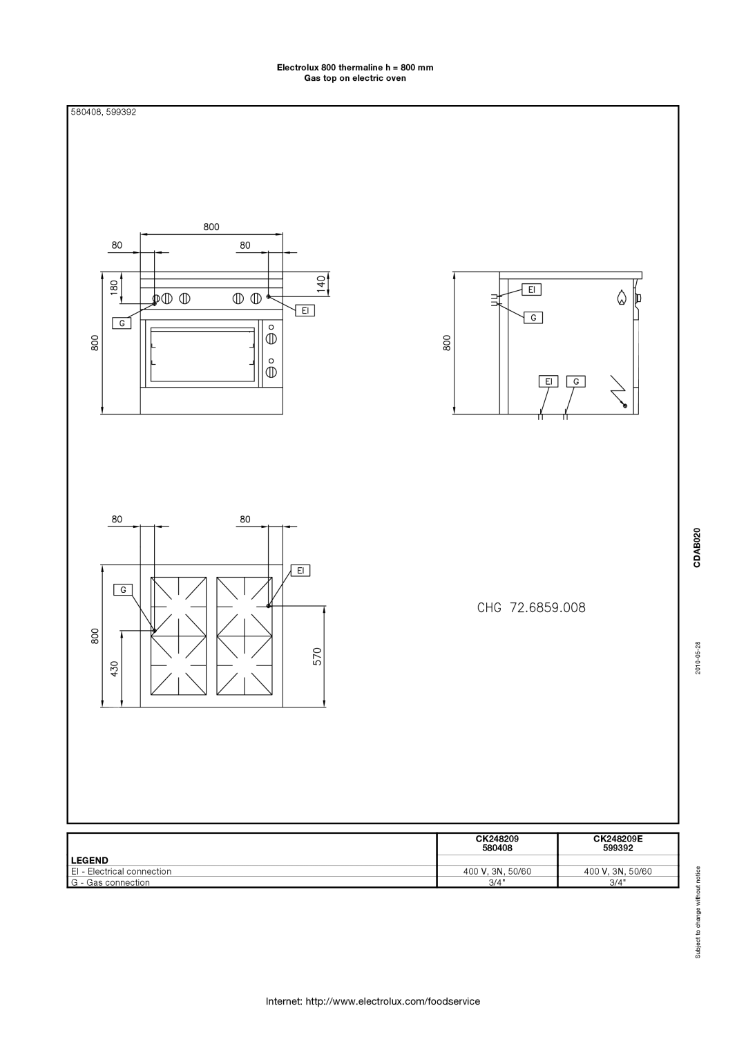 Electrolux 800 manual CK248209 CK248209E 