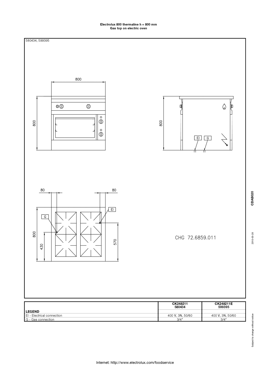 Electrolux 800 manual CK248211 CK248211E 