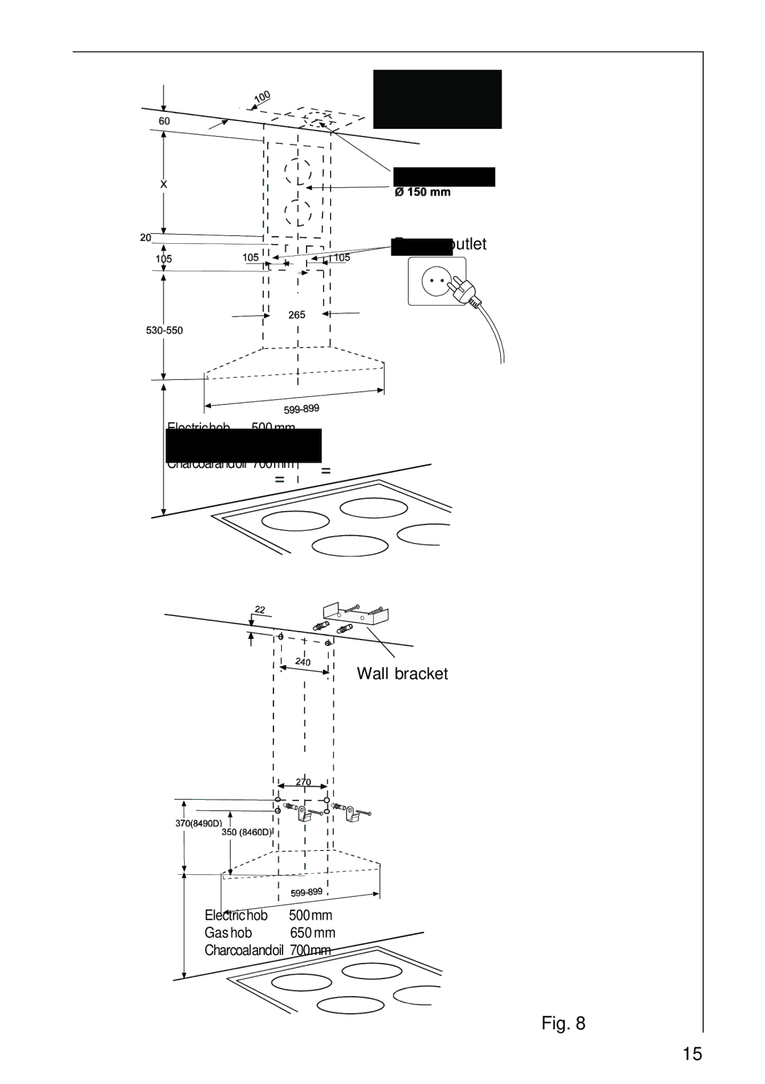 Electrolux 8490 D installation instructions Exhaust tube 