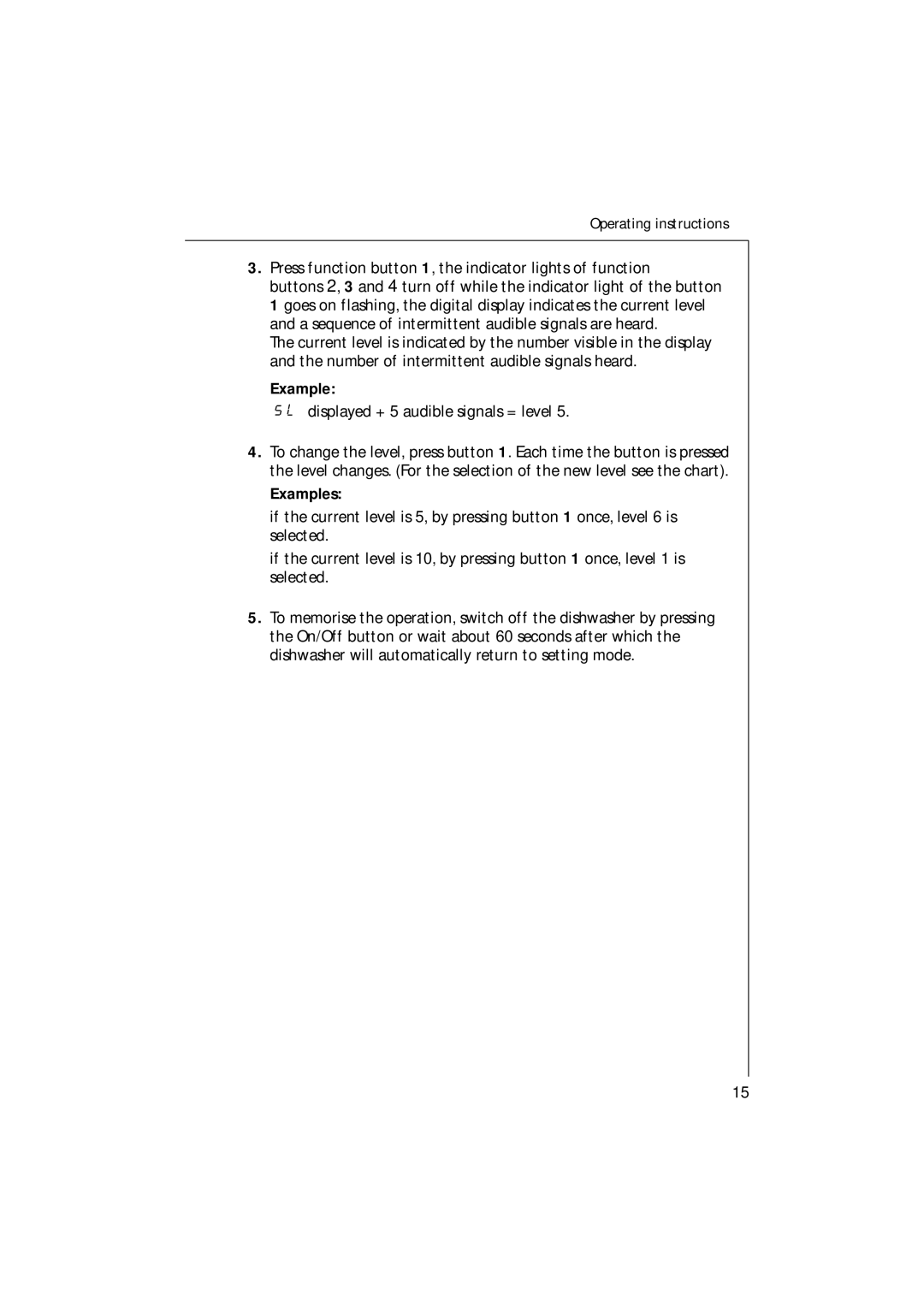 Electrolux 85480 VI manual Examples 