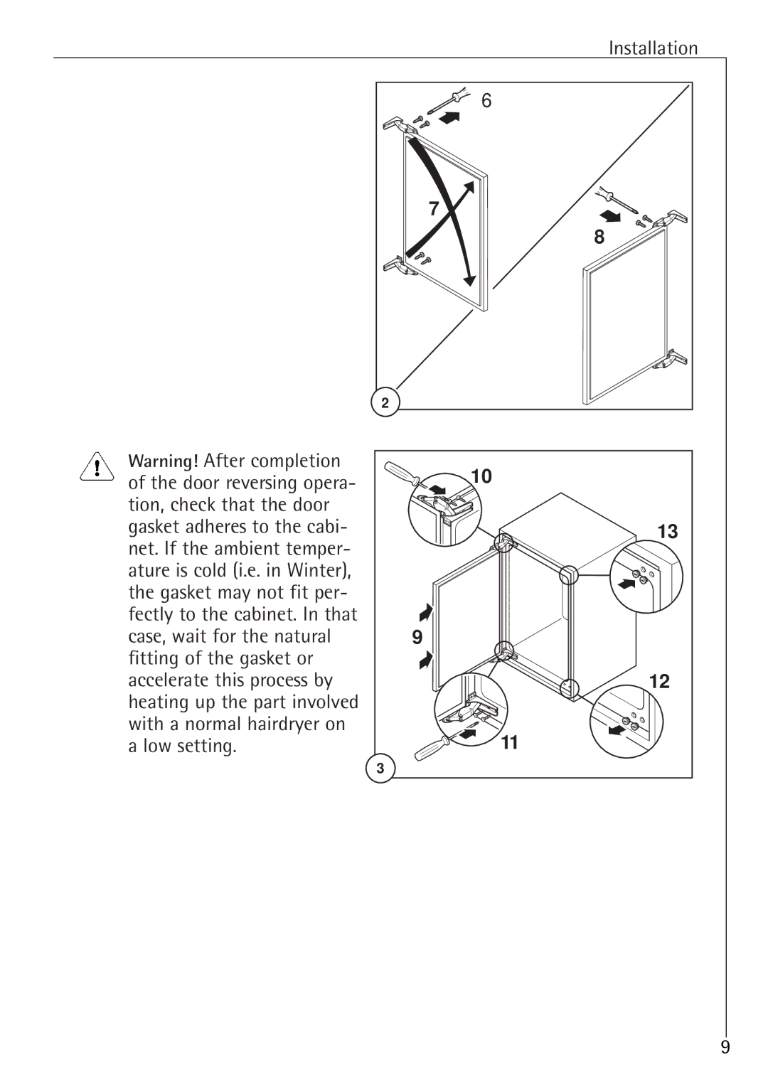 Electrolux 86000 i installation instructions Tion, check that the door 