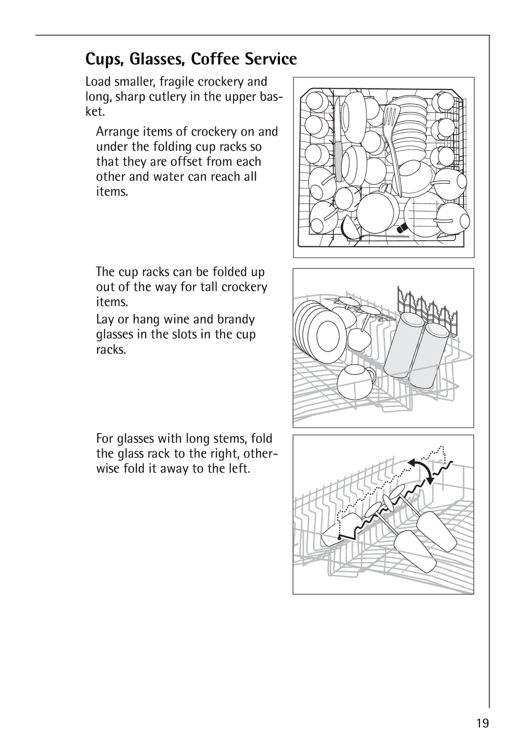 Electrolux 86070 VI manual Cups, Glasses, Coffee Service 