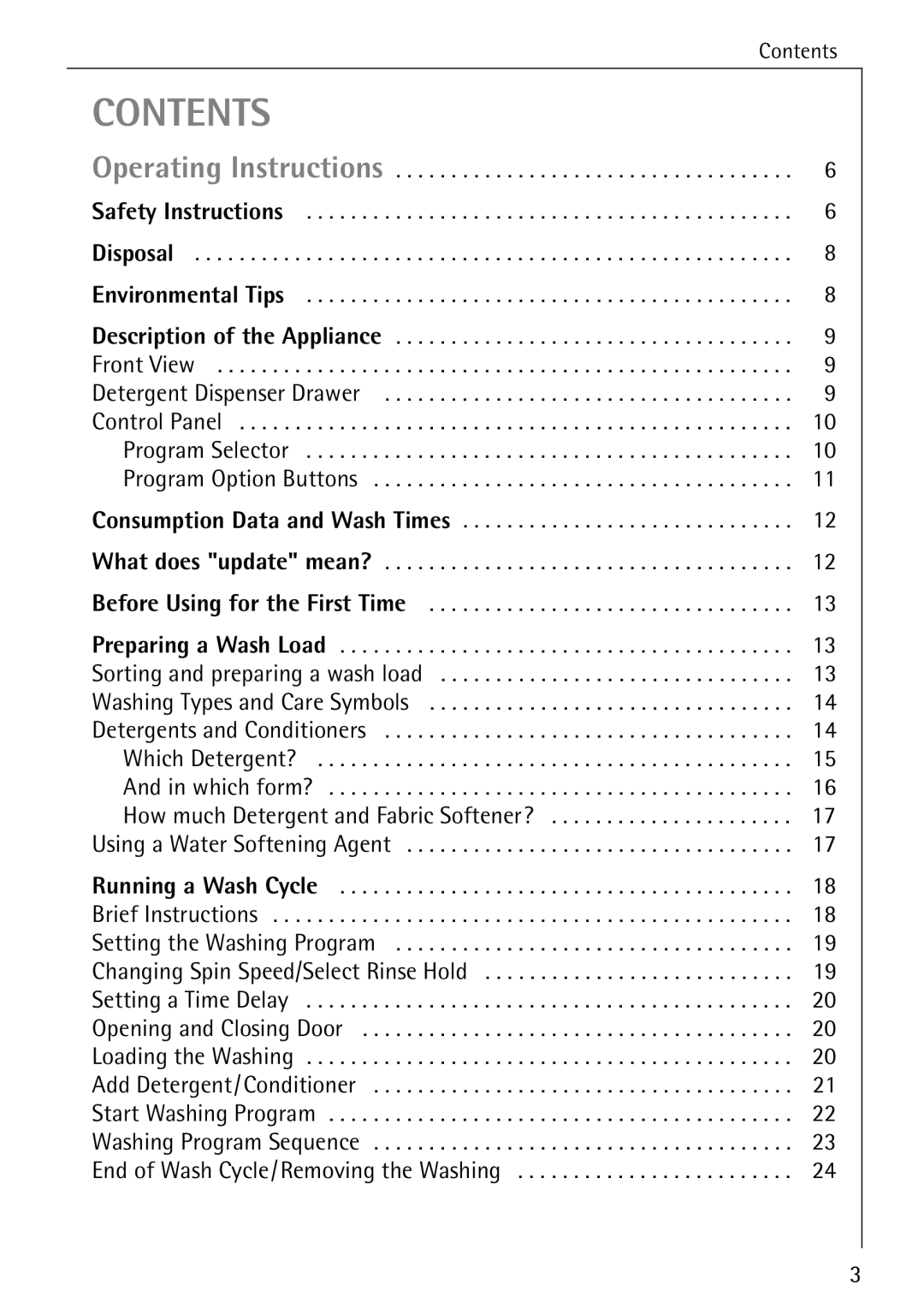 Electrolux 86720 manual Contents 