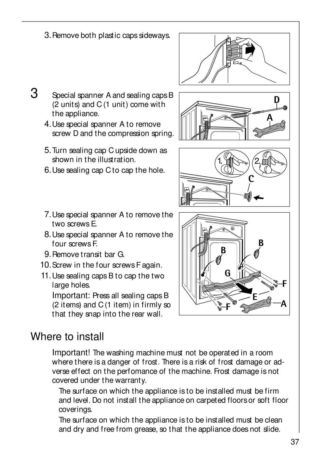 Electrolux 88810 manual Where to install 