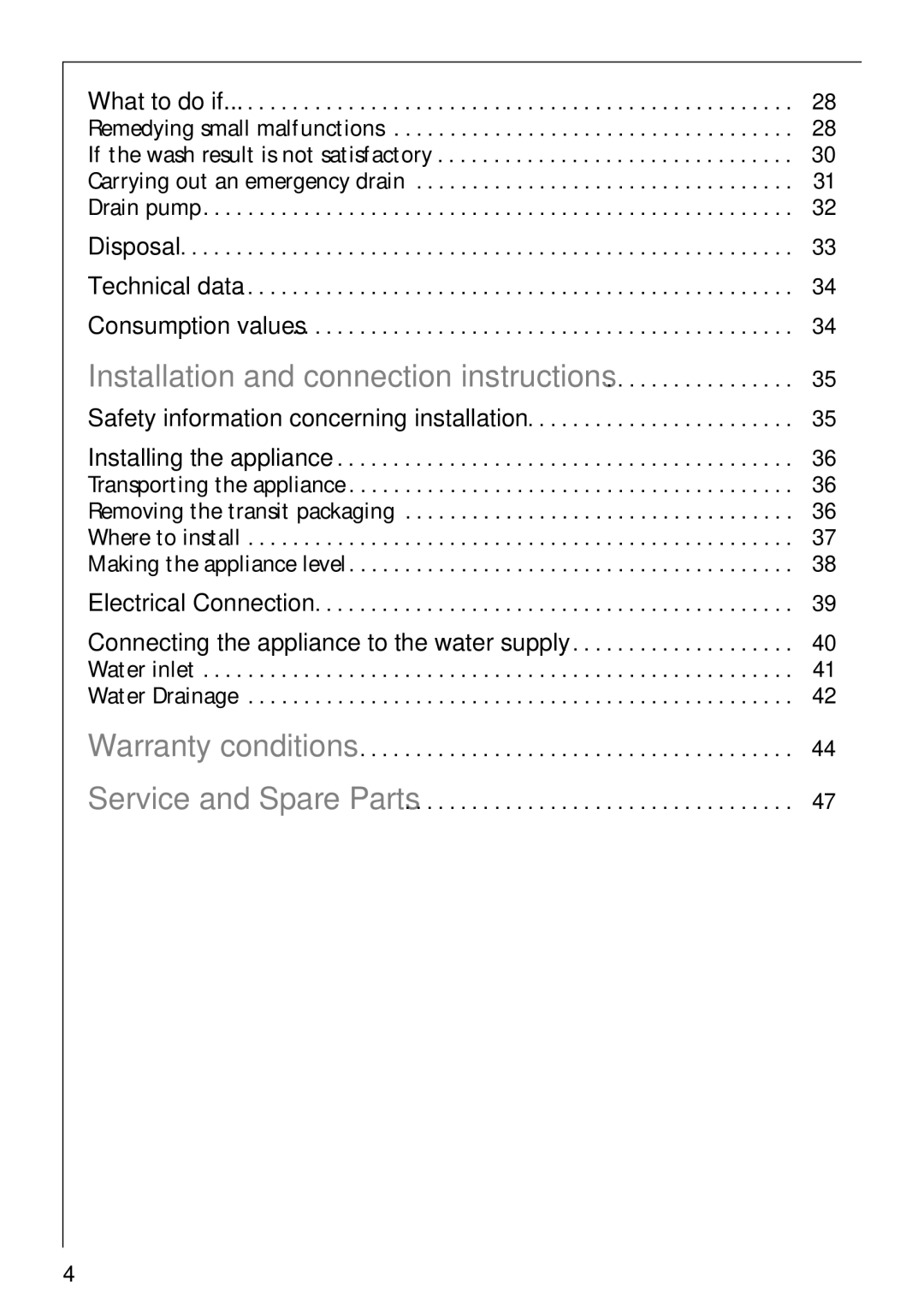 Electrolux 88810 manual Installation and connection instructions, Safety information concerning installation 