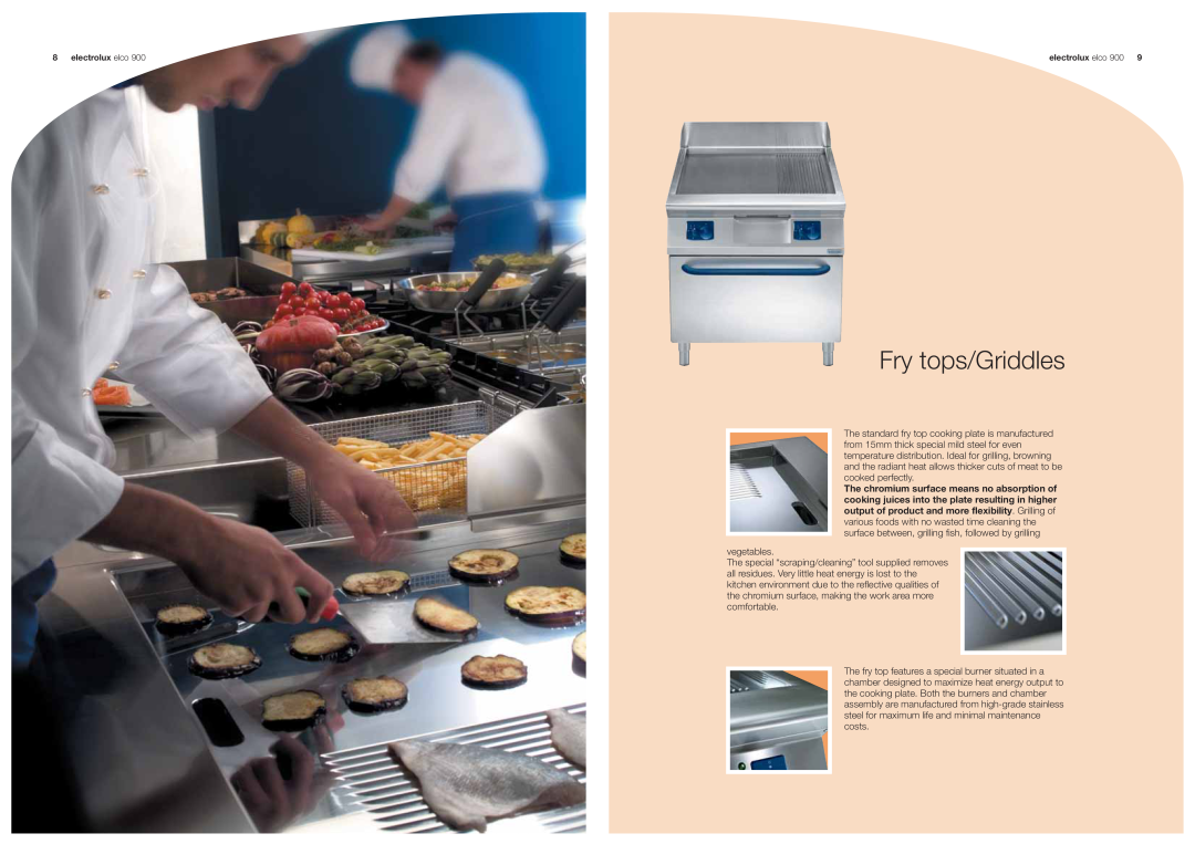 Electrolux 900 manual Fry tops/Griddles 