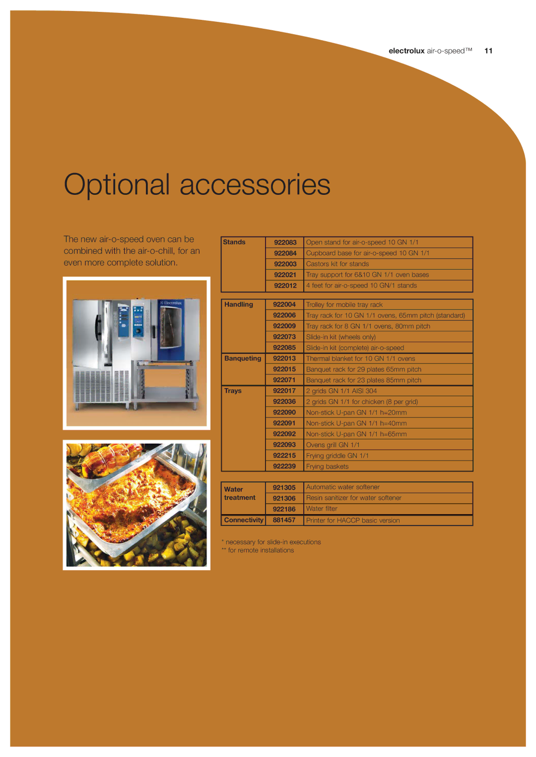 Electrolux 922021, 922083, 922012, 922084, 922003 manual Optional accessories, Electrolux air-o-speed11 