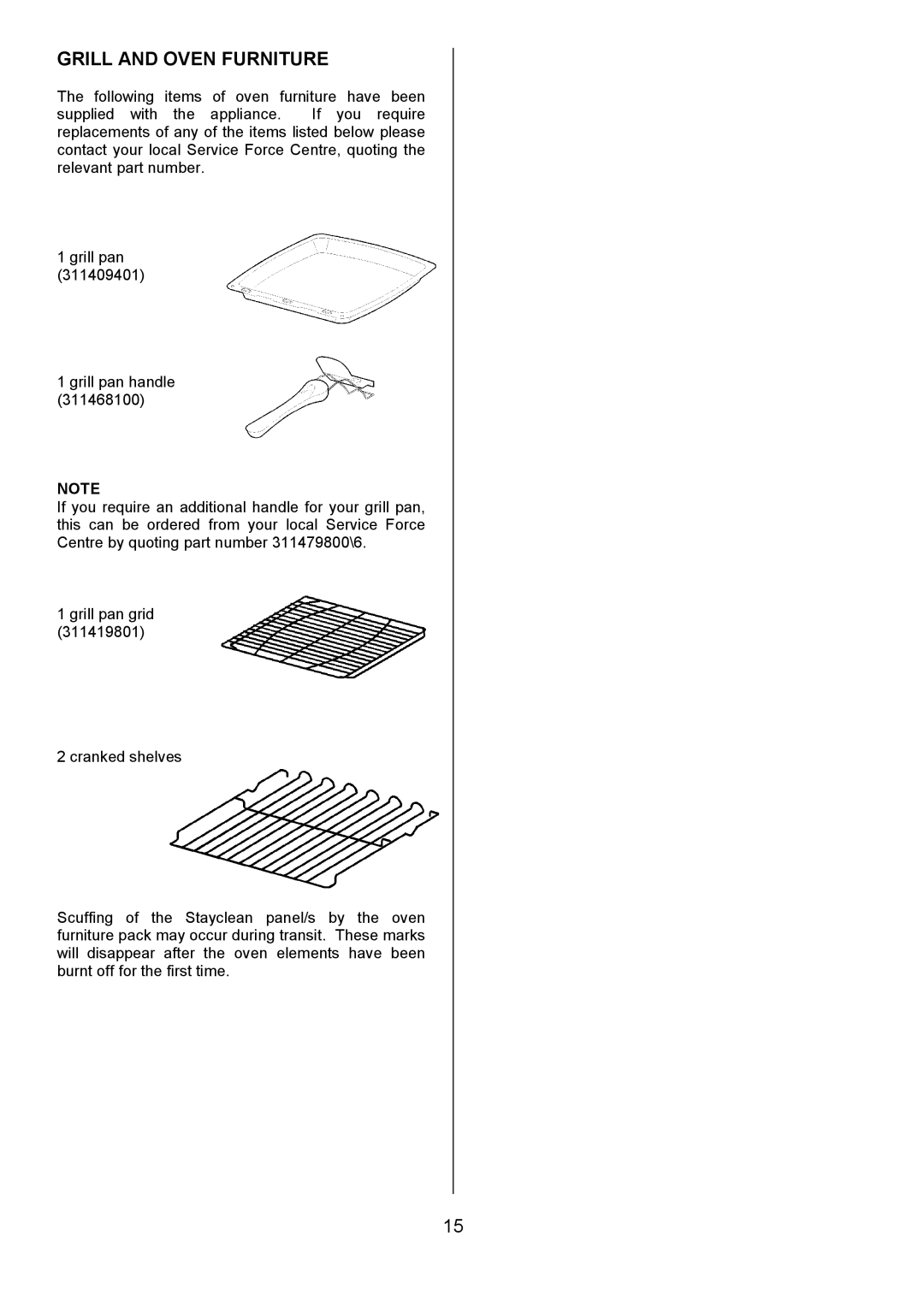 Electrolux 948, 949 manual Grill and Oven Furniture 