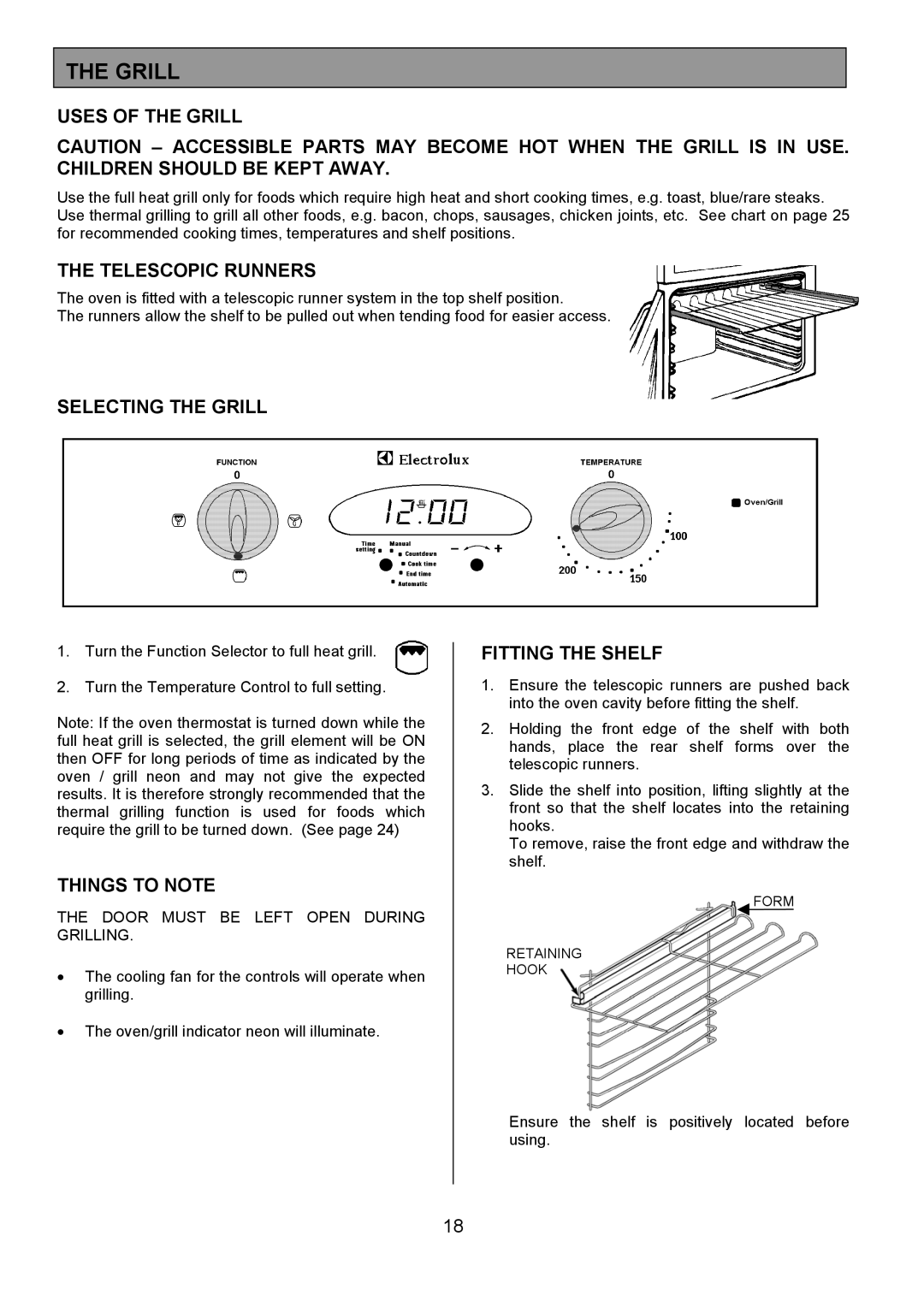 Electrolux 949, 948 manual Grill 